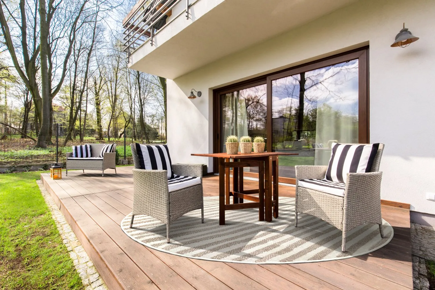 Alfombras redondeadas - Indoor/Outdoor Baldwin (cream/beige)