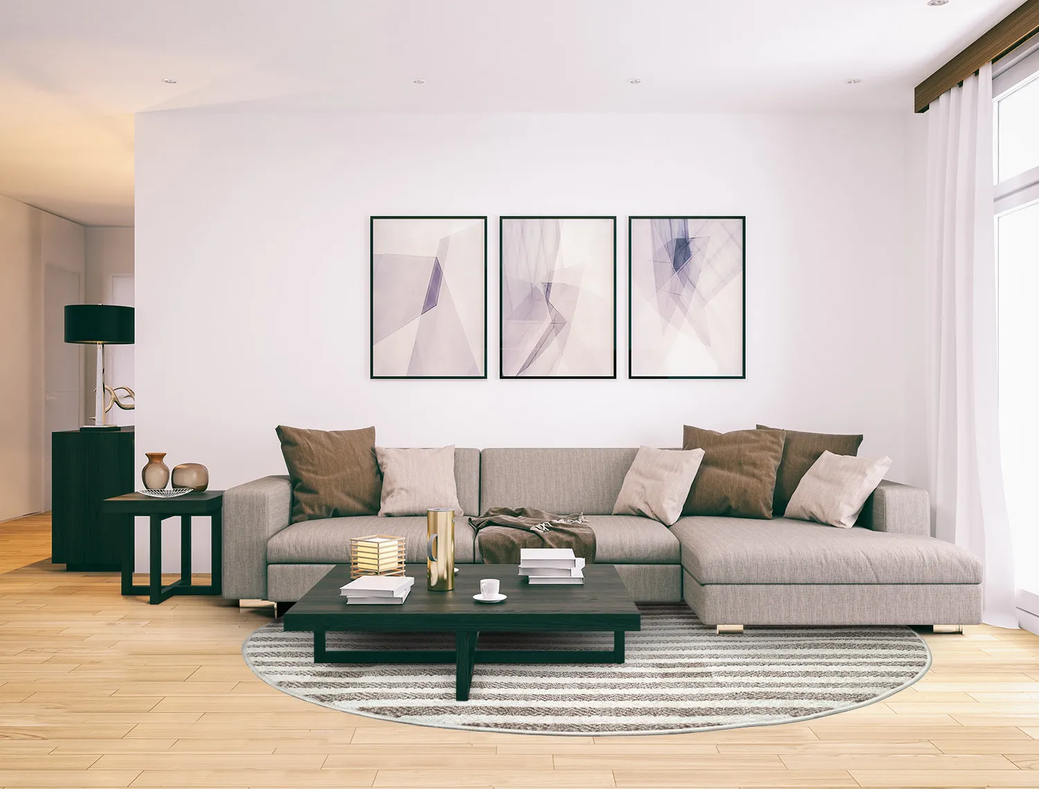 Alfombras redondeadas - Indoor/Outdoor Baldwin (cream/beige)