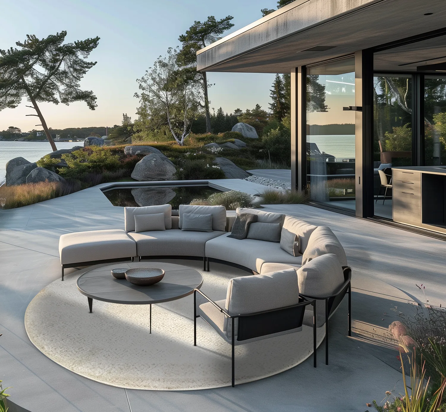 Alfombras redondeadas - Indoor/Outdoor Baldwin (cream)