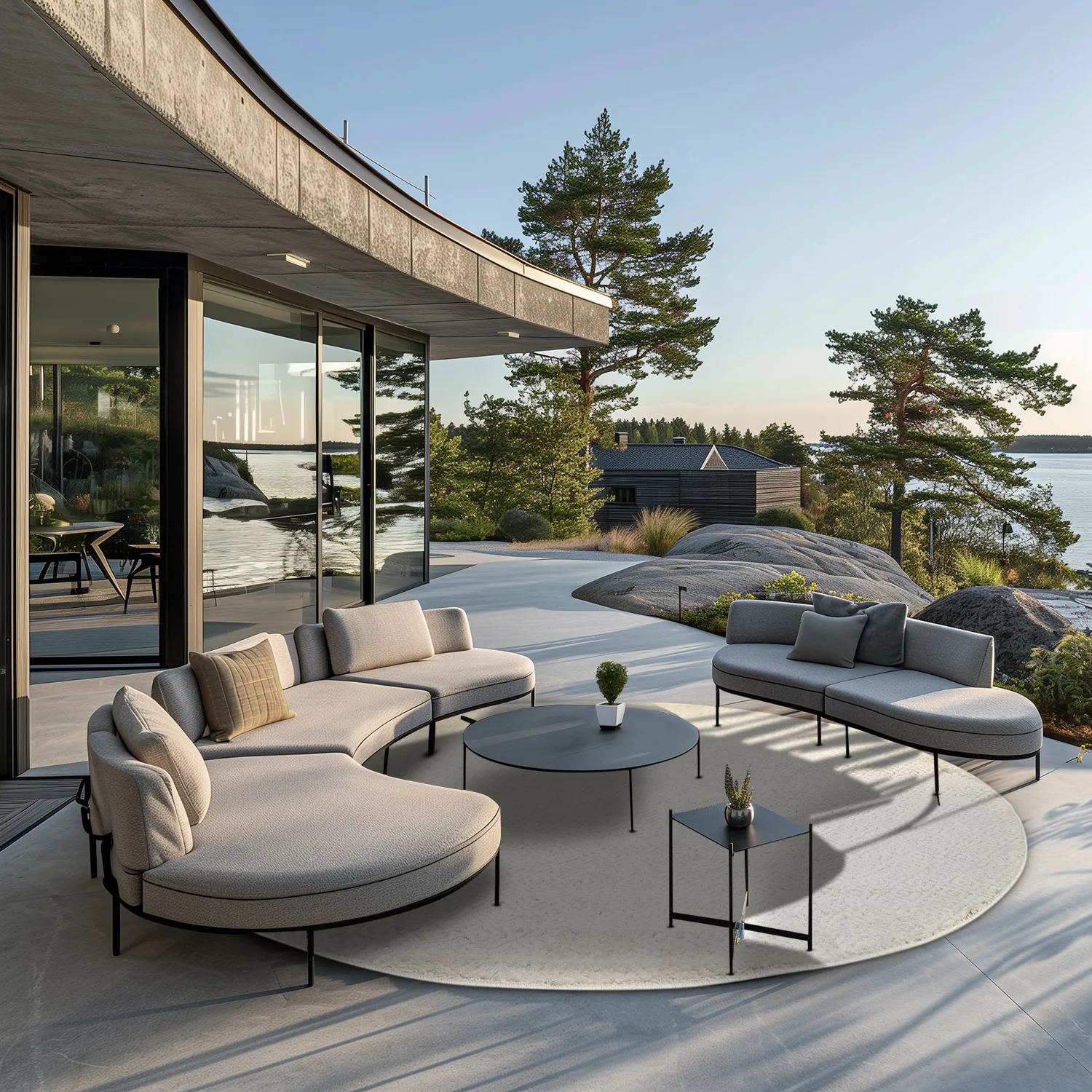 Alfombras redondeadas - Indoor/Outdoor Baldwin (cream)