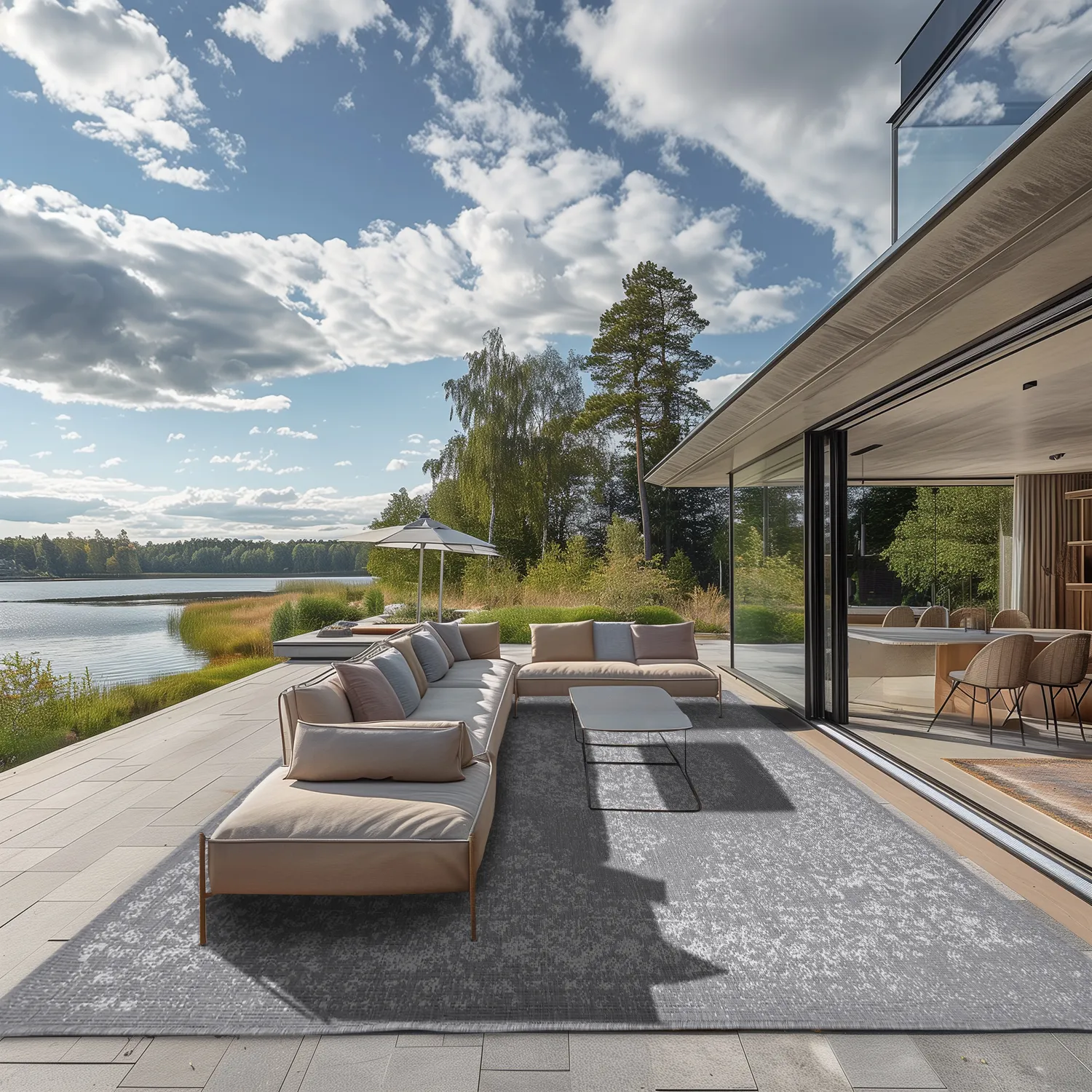 Alfombras de Interior/Exterior - Ellstin (gris)