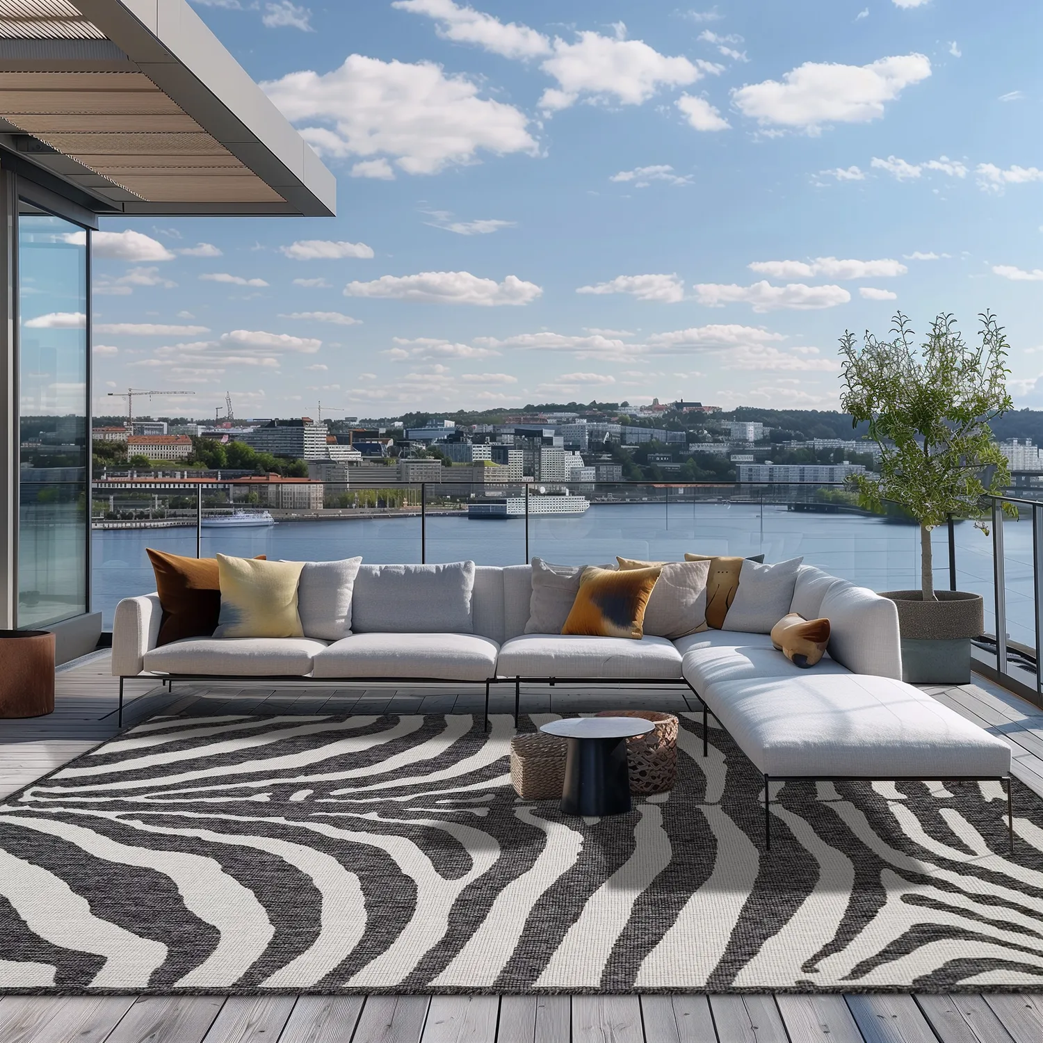 Alfombras de Interior/Exterior - Winona (negro)