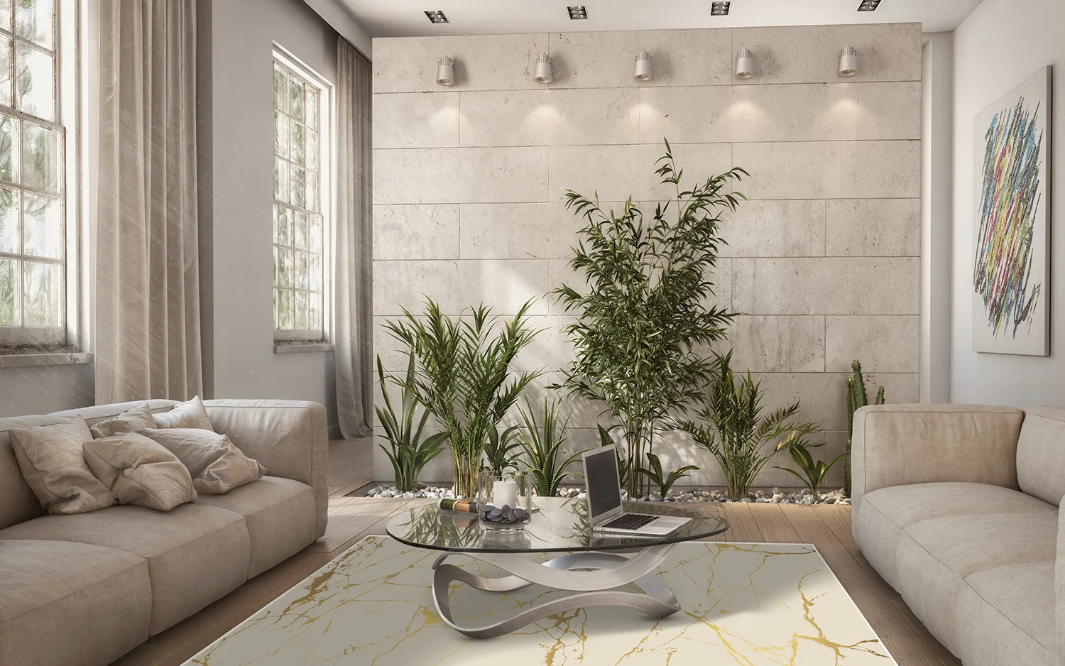 Alfombra Wilton - Vieste (beige/dorado)