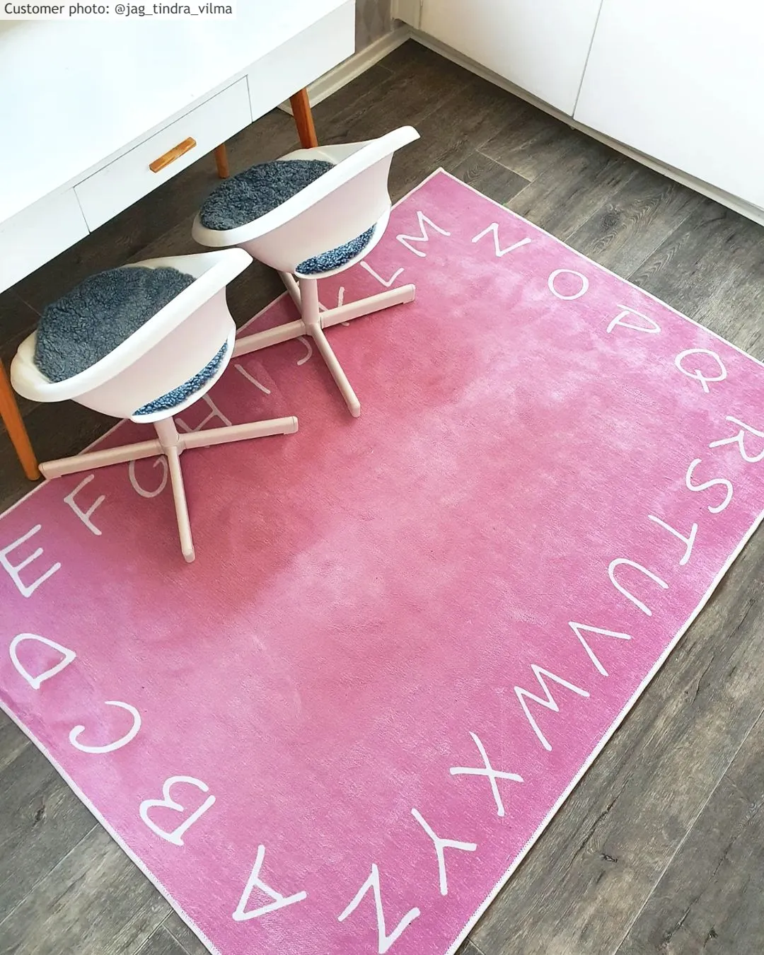 Alfombra infantil - Alphabetic Border (rosa)