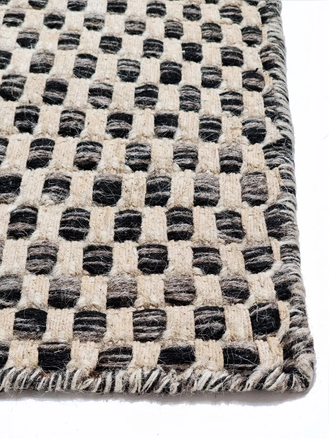 Alfombra de Lana - Jenim (negro/beige)