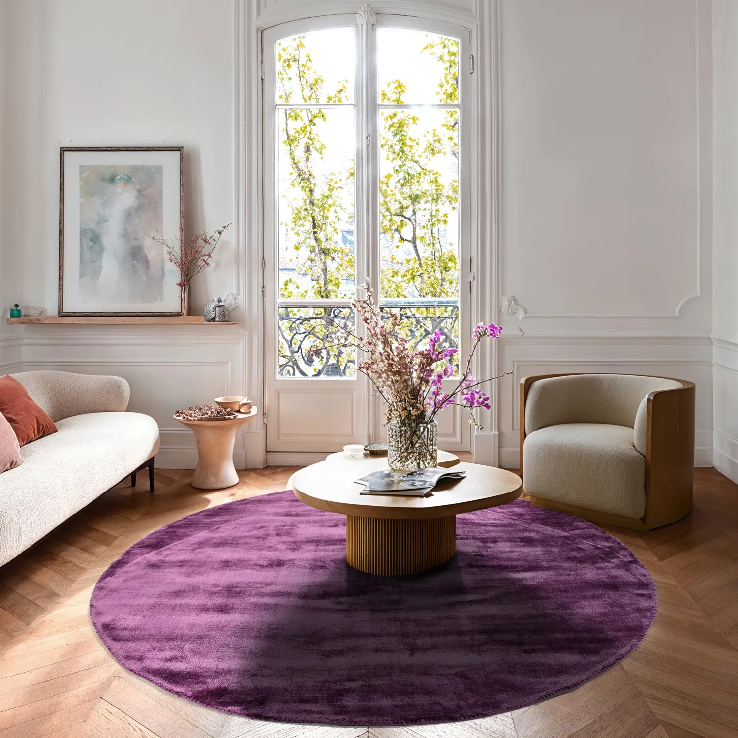 Alfombras redondeadas - Jodhpur Special Luxury Edition (morado)