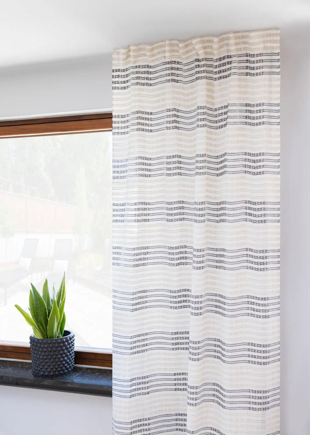 Cortinas - Cortinas de lino Julie (blanco/beige)