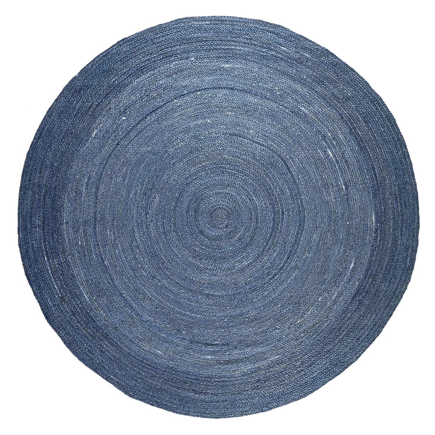 Alfombra redonda de yute - Amasia (azul)