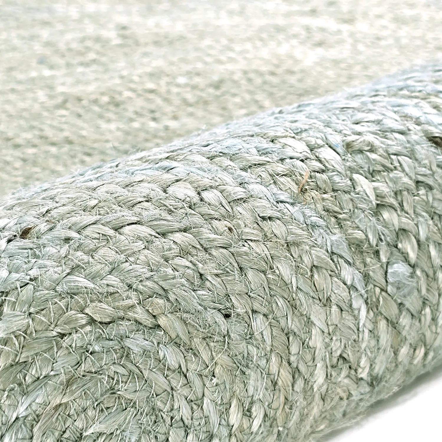 Alfombra redonda de yute - Amasia (gris)