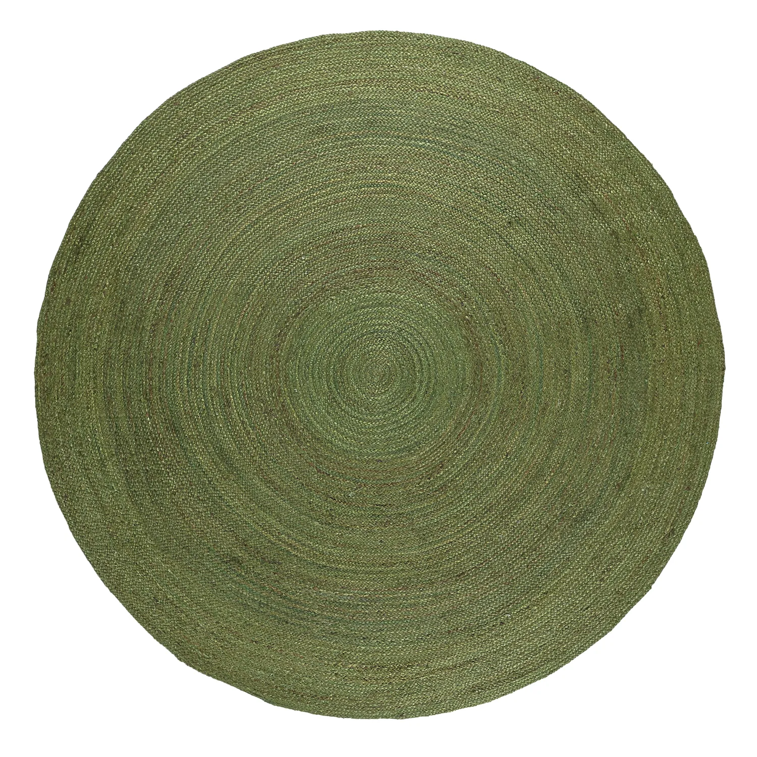 Alfombra redonda de yute - Amasia (verde militar)