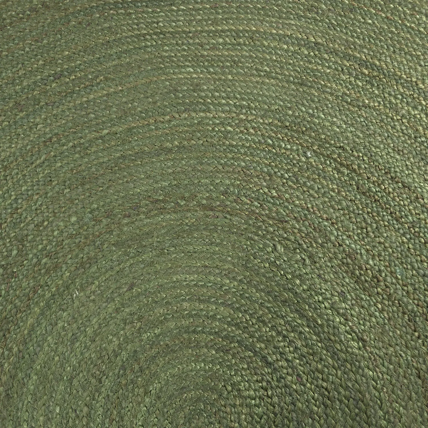 Alfombra redonda de yute - Amasia (verde militar)