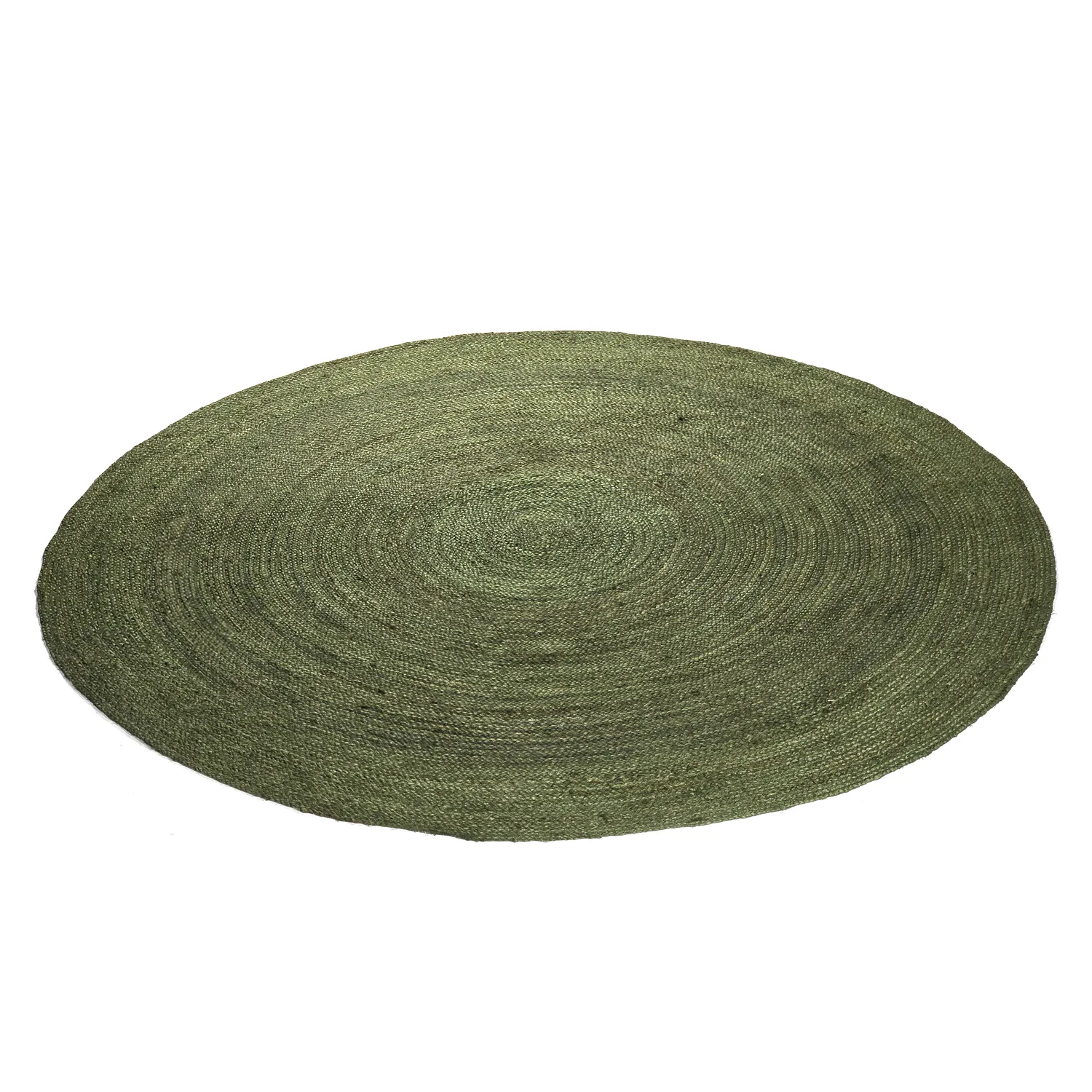 Alfombra redonda de yute - Amasia (verde militar)