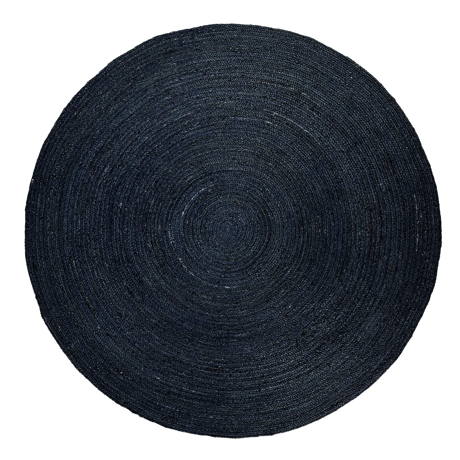 Alfombra redonda de yute - Amasia (azul oscuro)