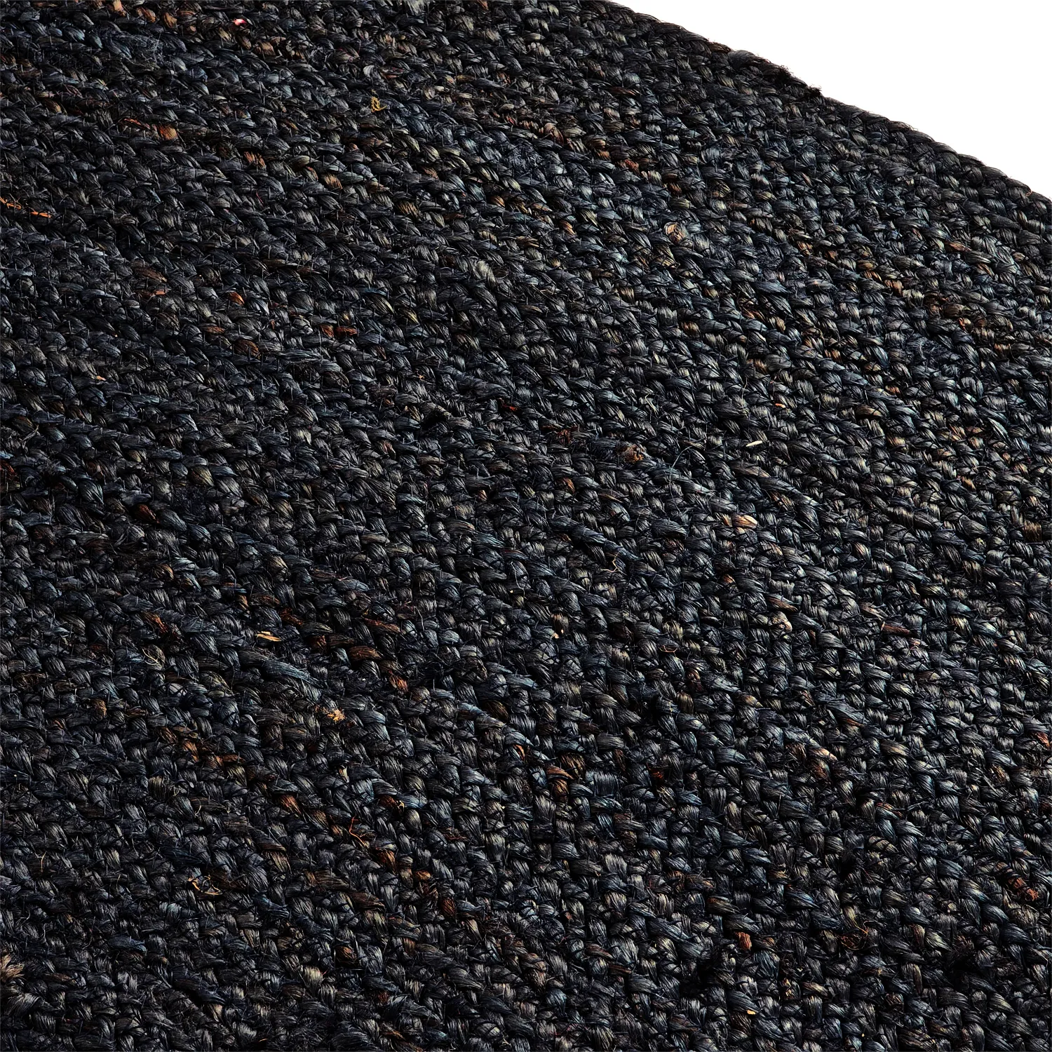 Alfombra redonda de yute - Amasia (azul oscuro)