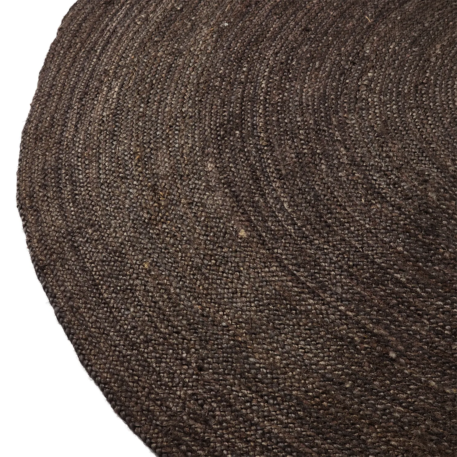 Alfombra redonda de yute - Amasia (gris oscuro)