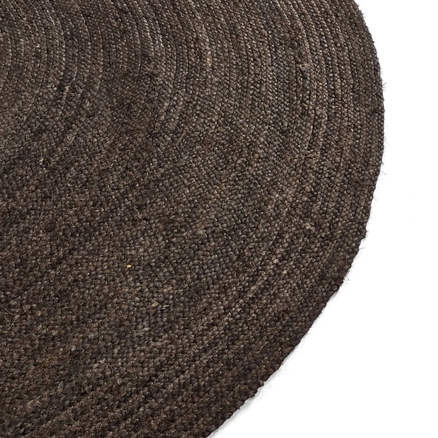 Alfombra redonda de yute - Amasia (gris oscuro)