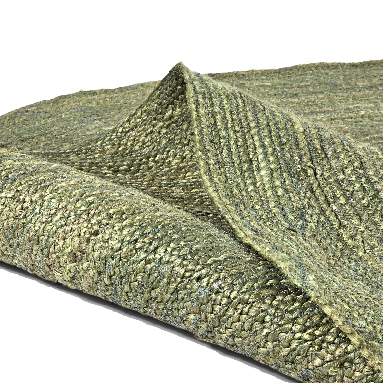 Alfombra redonda de yute - Amasia (aceituna)