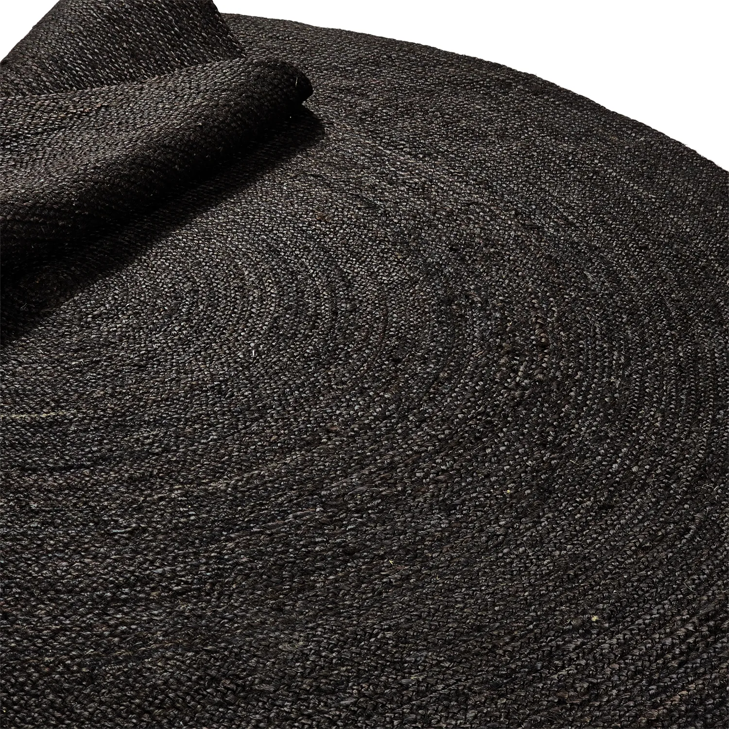 Alfombra redonda de yute - Amasia (negro)