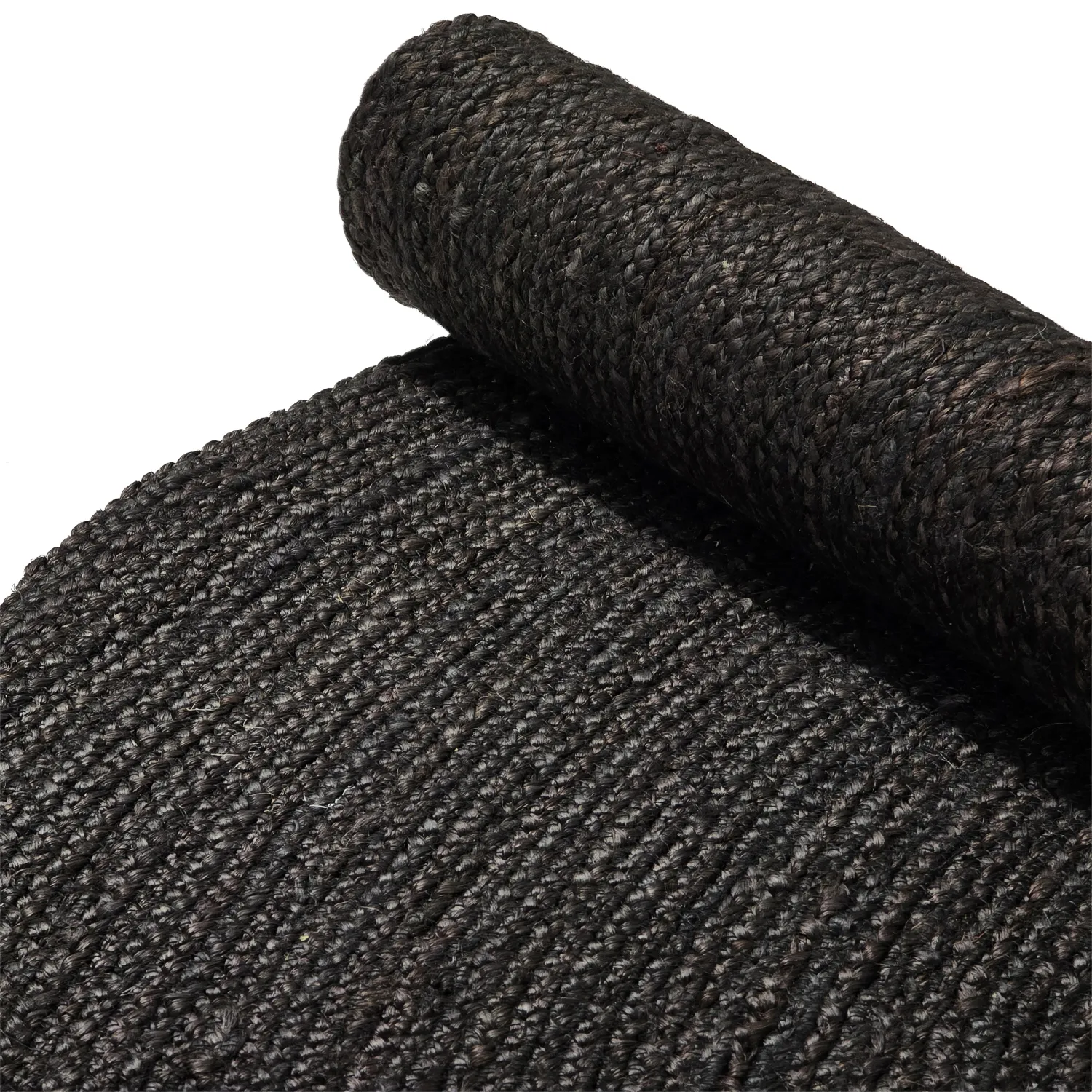 Alfombra redonda de yute - Amasia (negro)