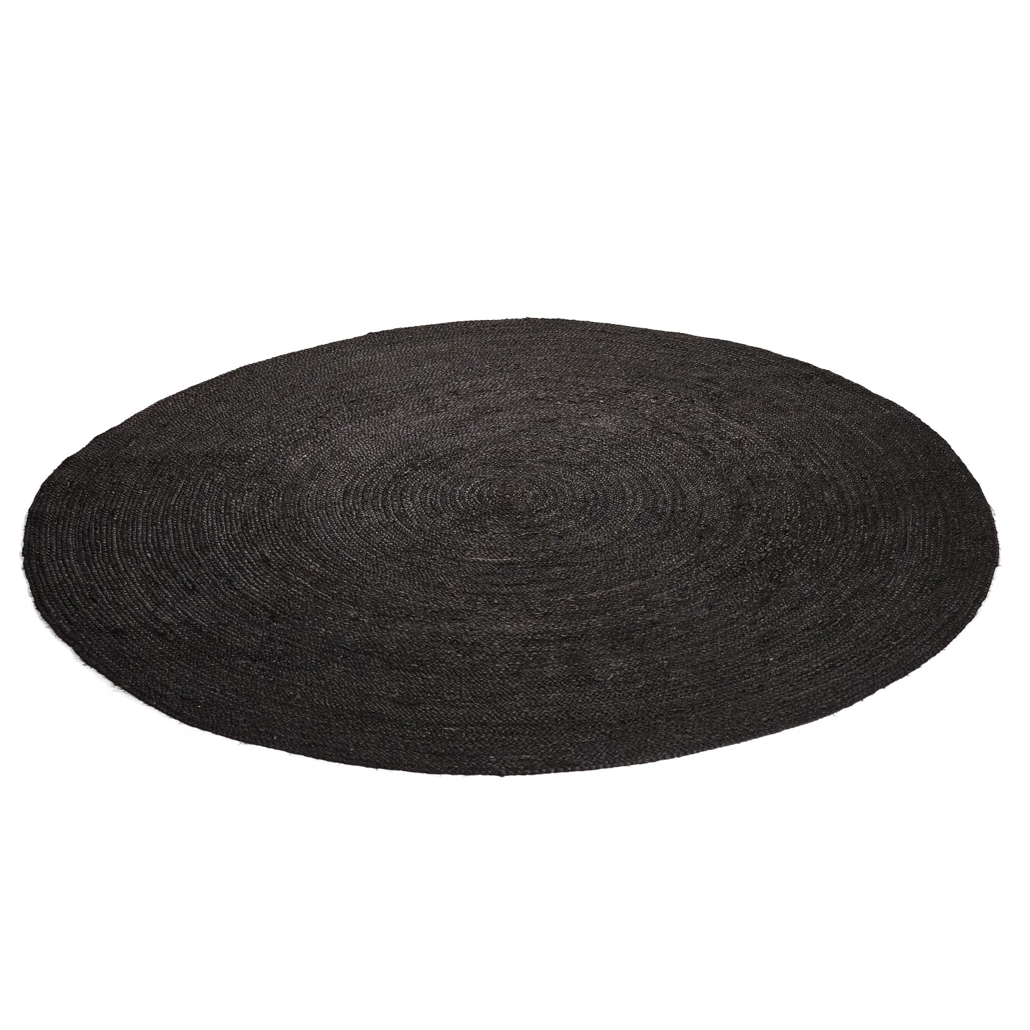 Alfombra redonda de yute - Amasia (negro)