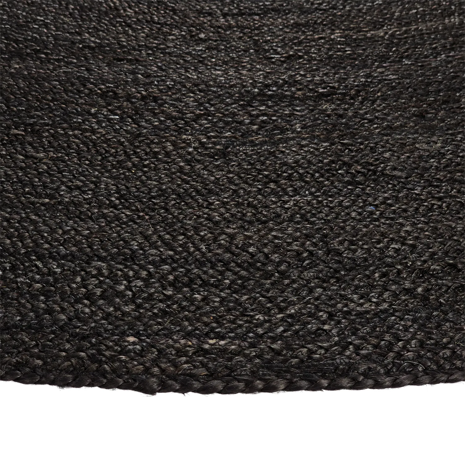 Alfombra redonda de yute - Amasia (negro)