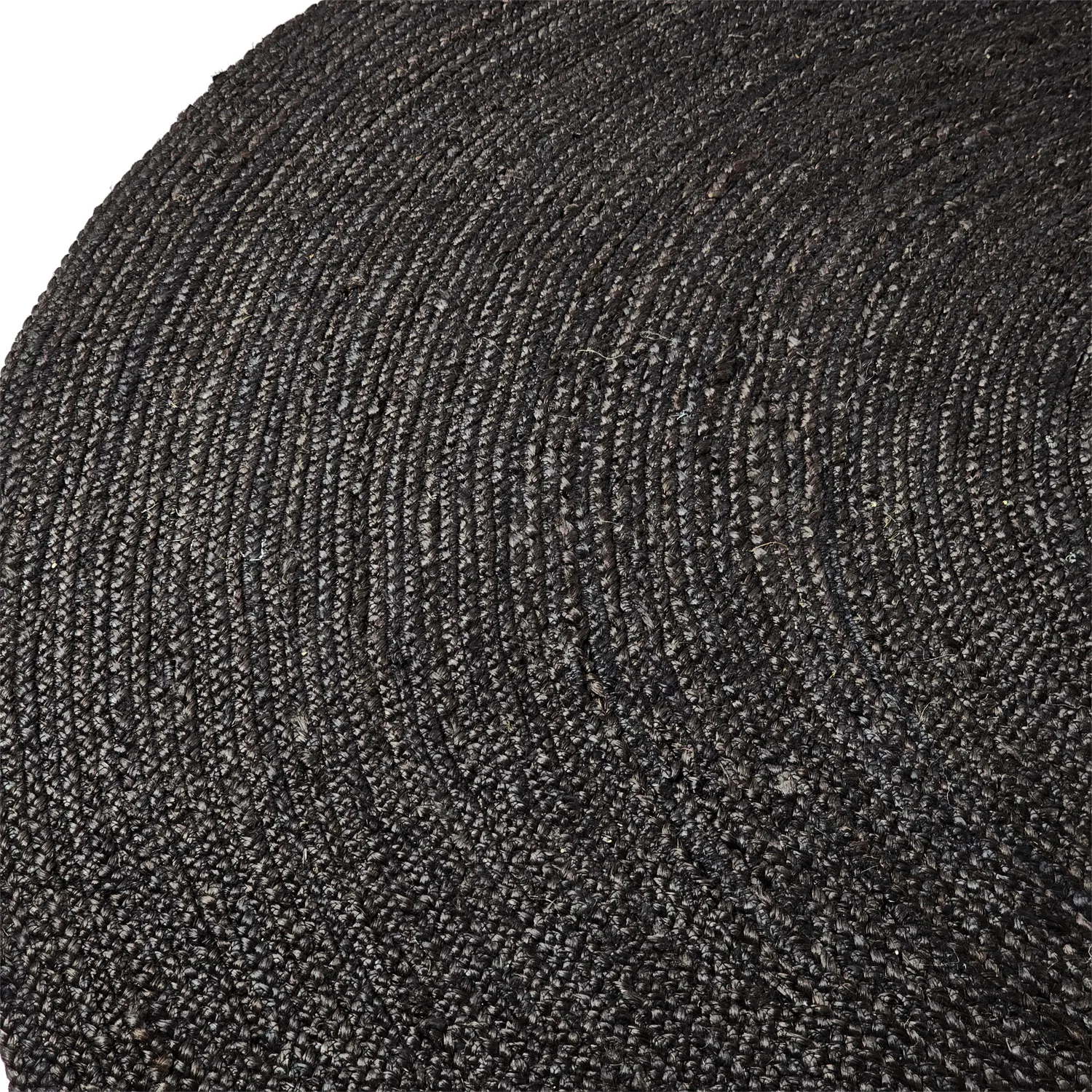Alfombra redonda de yute - Amasia (negro)