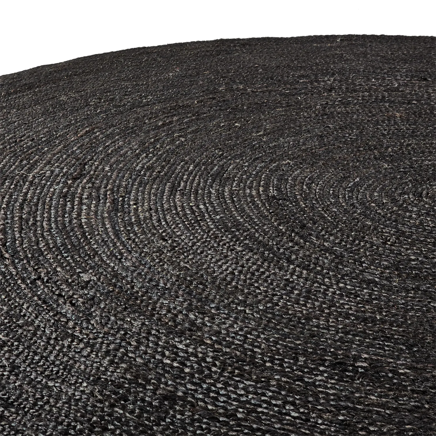 Alfombra redonda de yute - Amasia (negro)