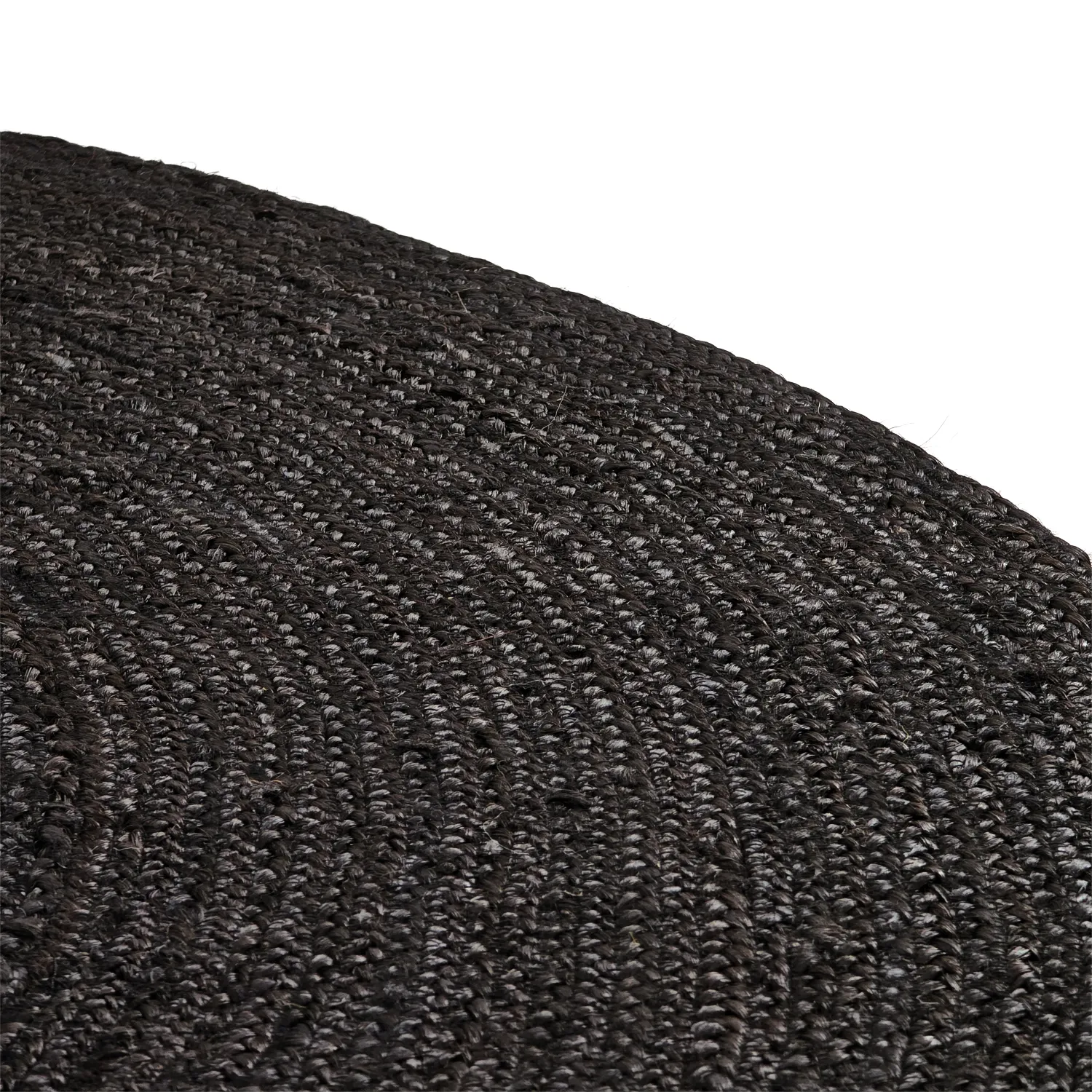 Alfombra redonda de yute - Amasia (negro)