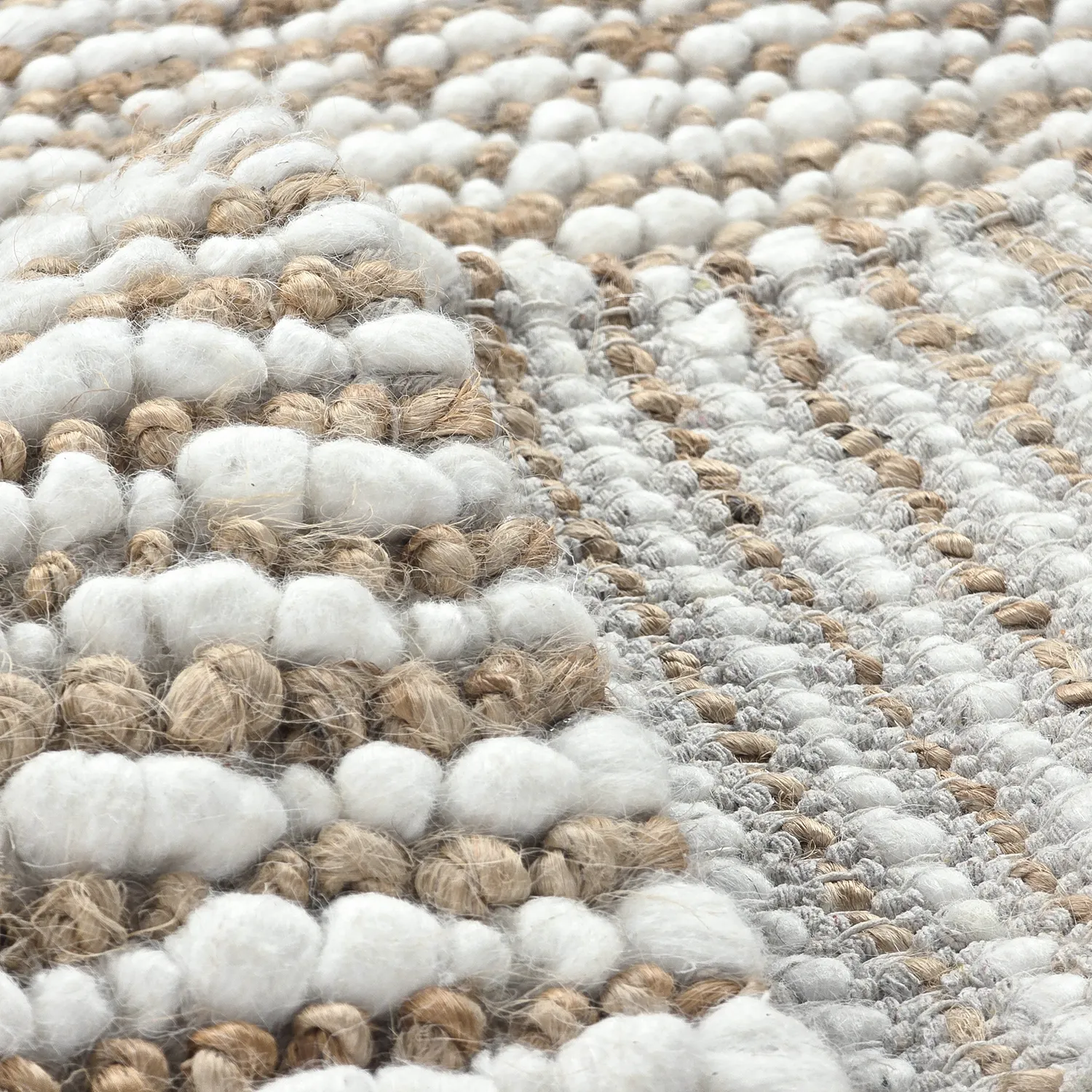 Alfombra de yute - Bally Jute/wool Bubble (naturaleza/blanco)