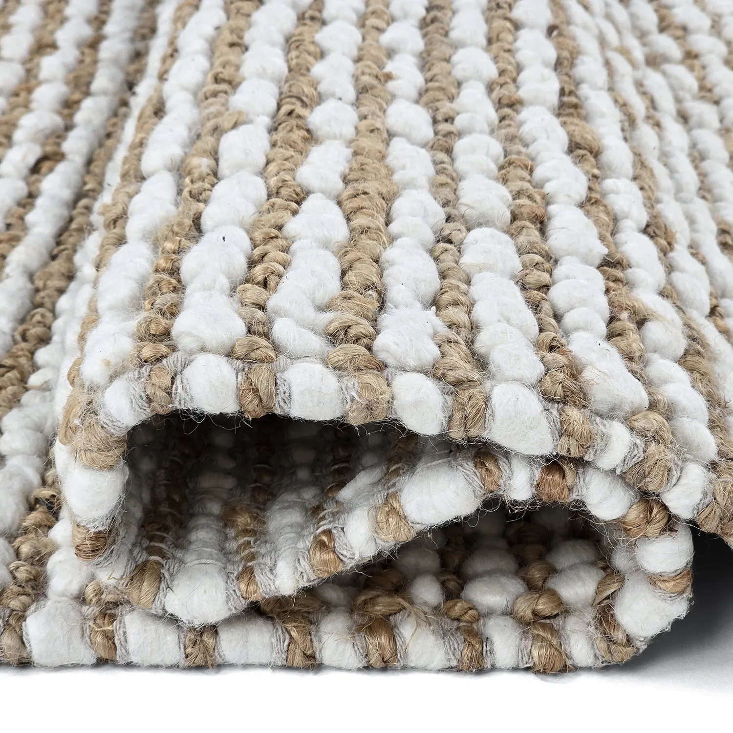 Alfombra de yute - Bally Jute/wool Bubble (naturaleza/blanco)