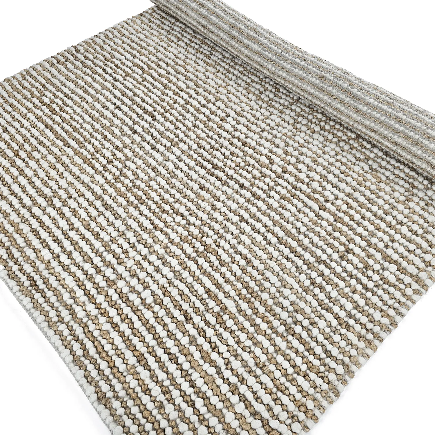Alfombra de yute - Bally Jute/wool Bubble (naturaleza/blanco)