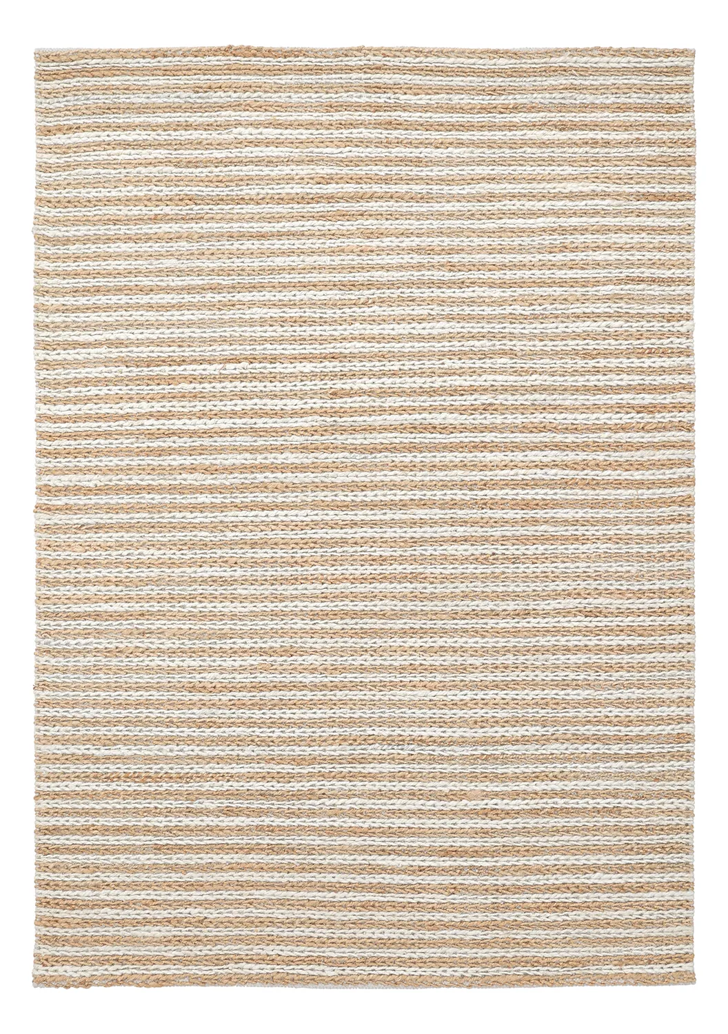 Alfombra de yute - Howrah Braided Jute (naturaleza/blanco)