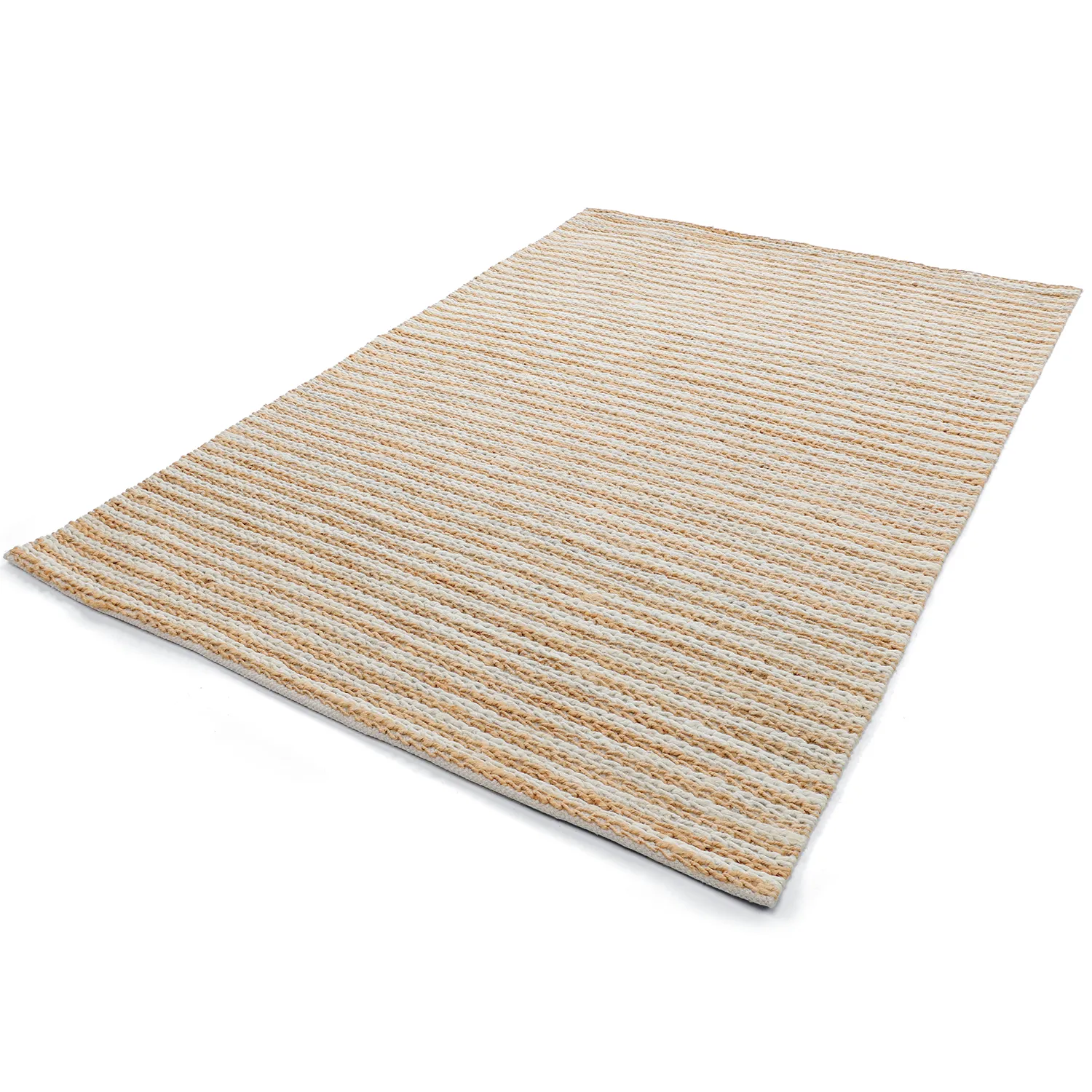 Alfombra de yute - Howrah Braided Jute (naturaleza/blanco)