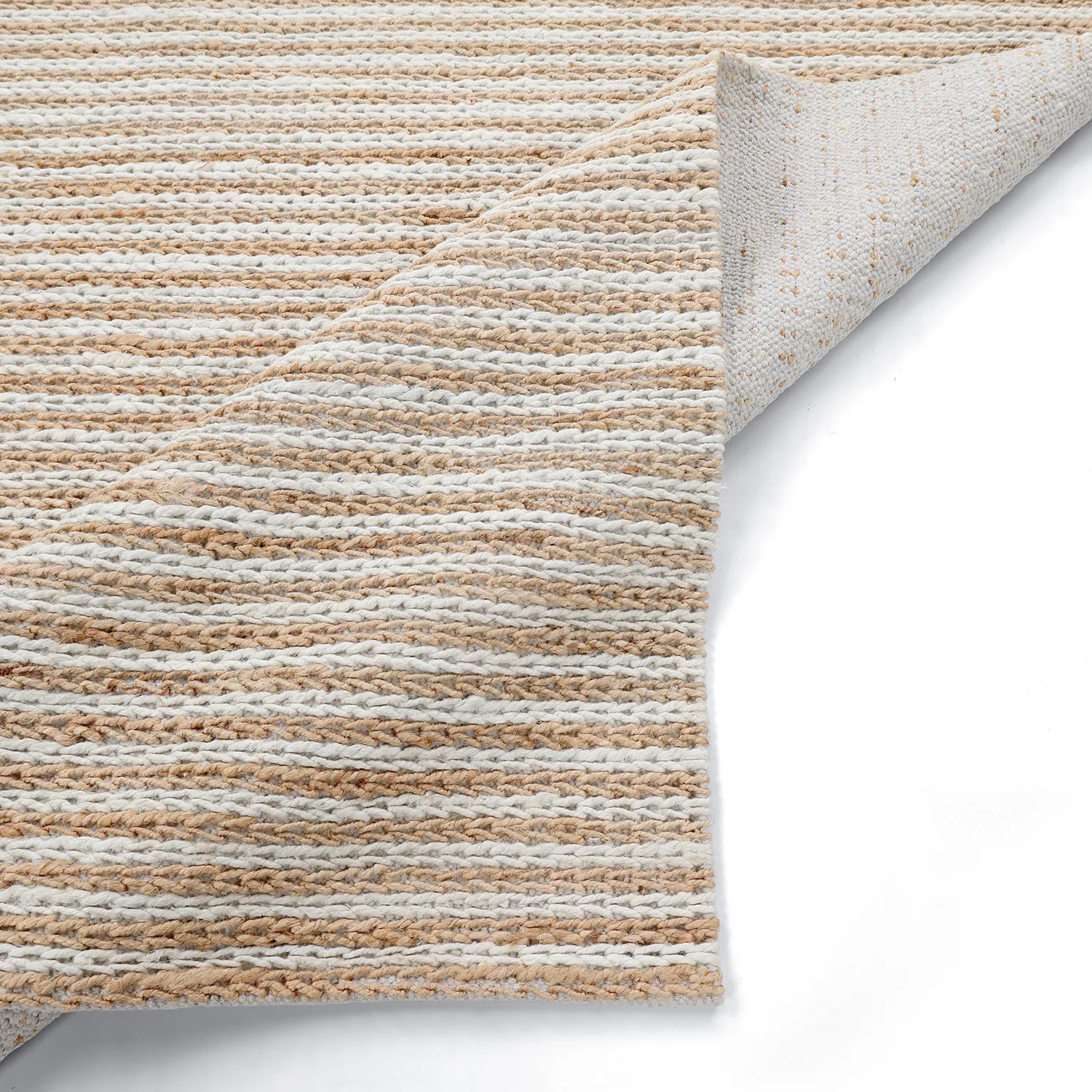 Alfombra de yute - Howrah Braided Jute (naturaleza/blanco)