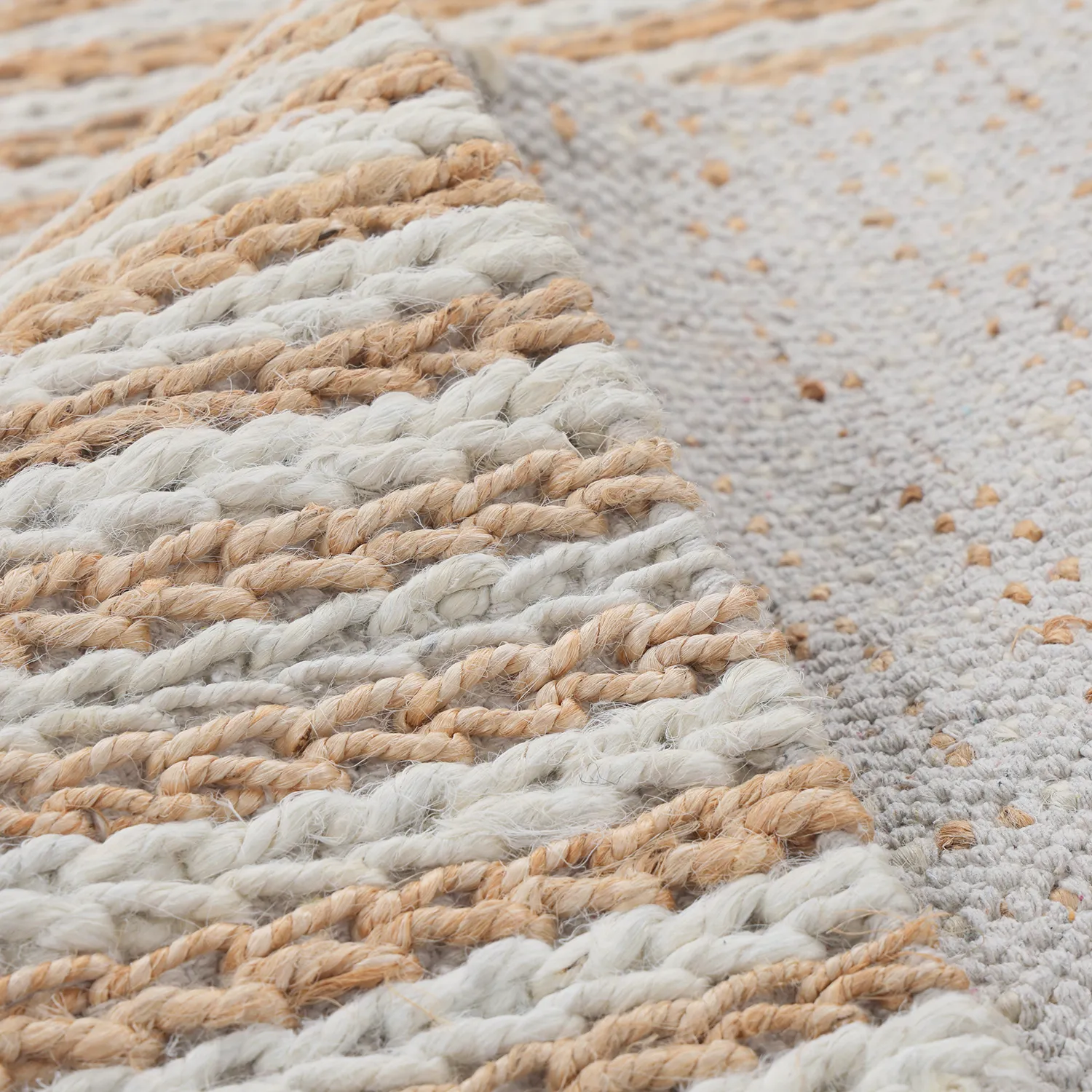 Alfombra de yute - Howrah Braided Jute (naturaleza/blanco)