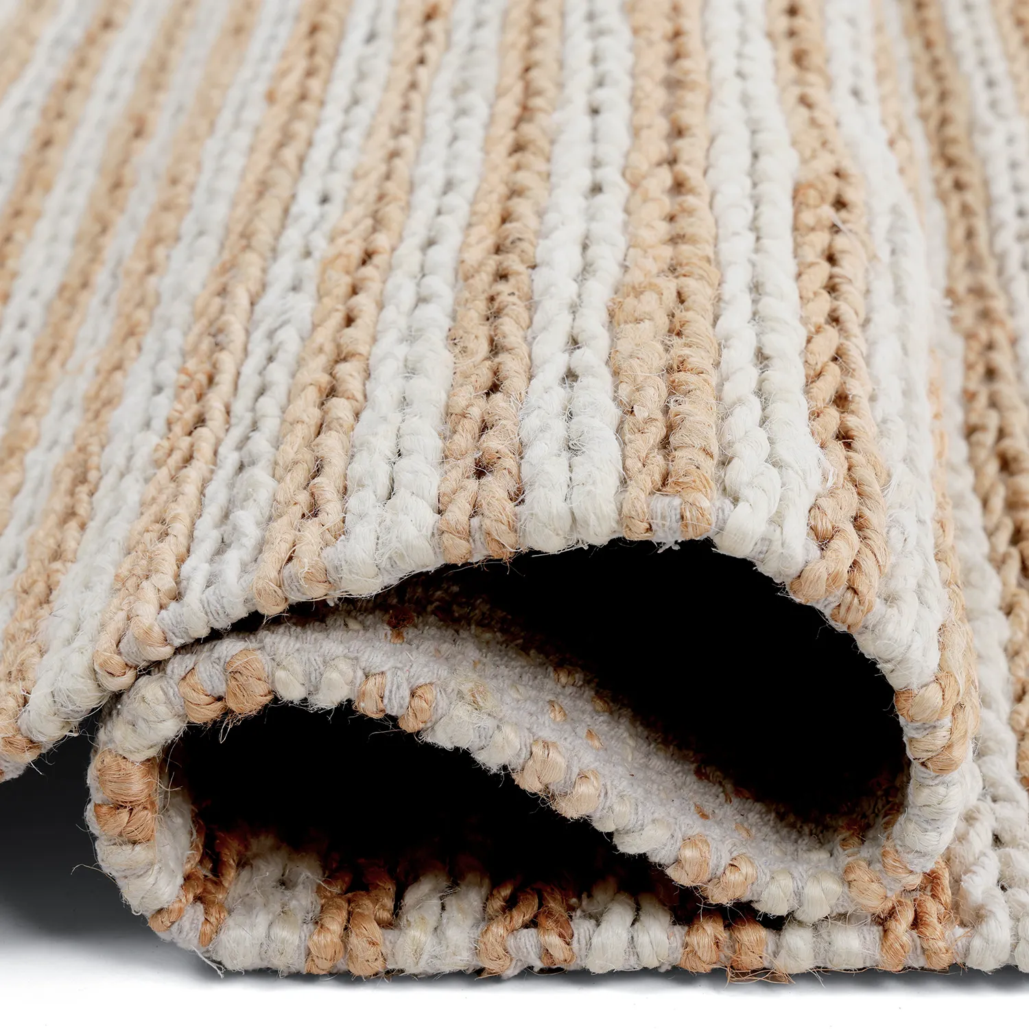 Alfombra de yute - Howrah Braided Jute (naturaleza/blanco)
