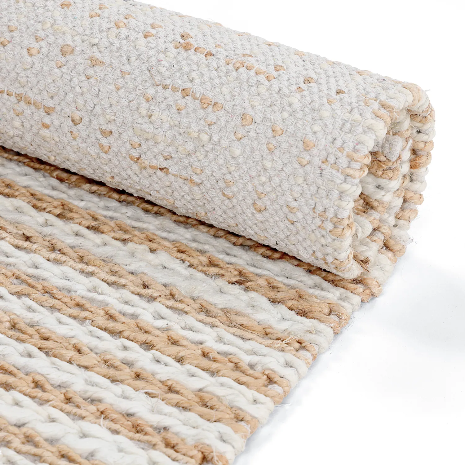 Alfombra de yute - Howrah Braided Jute (naturaleza/blanco)