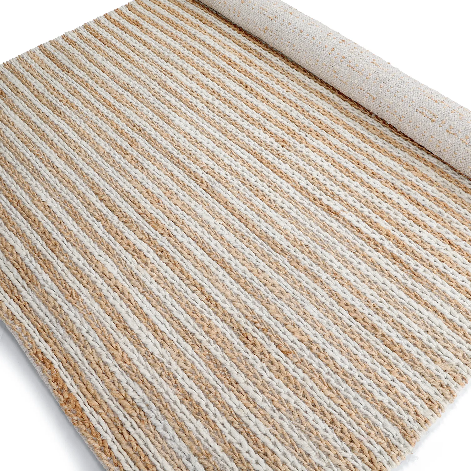 Alfombra de yute - Howrah Braided Jute (naturaleza/blanco)