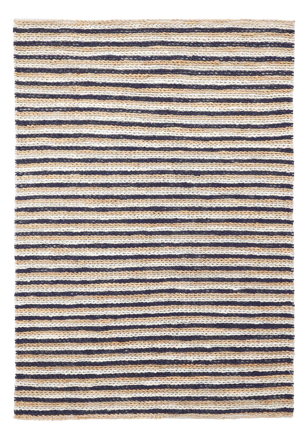 Alfombra de yute - Howrah Braided Jute (natural/blanco/negro)