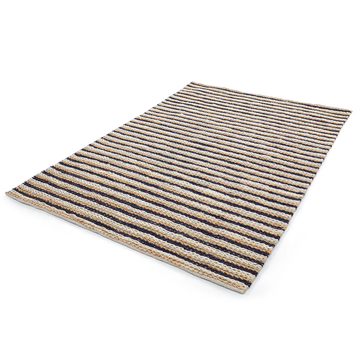 Alfombra de yute - Howrah Braided Jute (natural/blanco/negro)