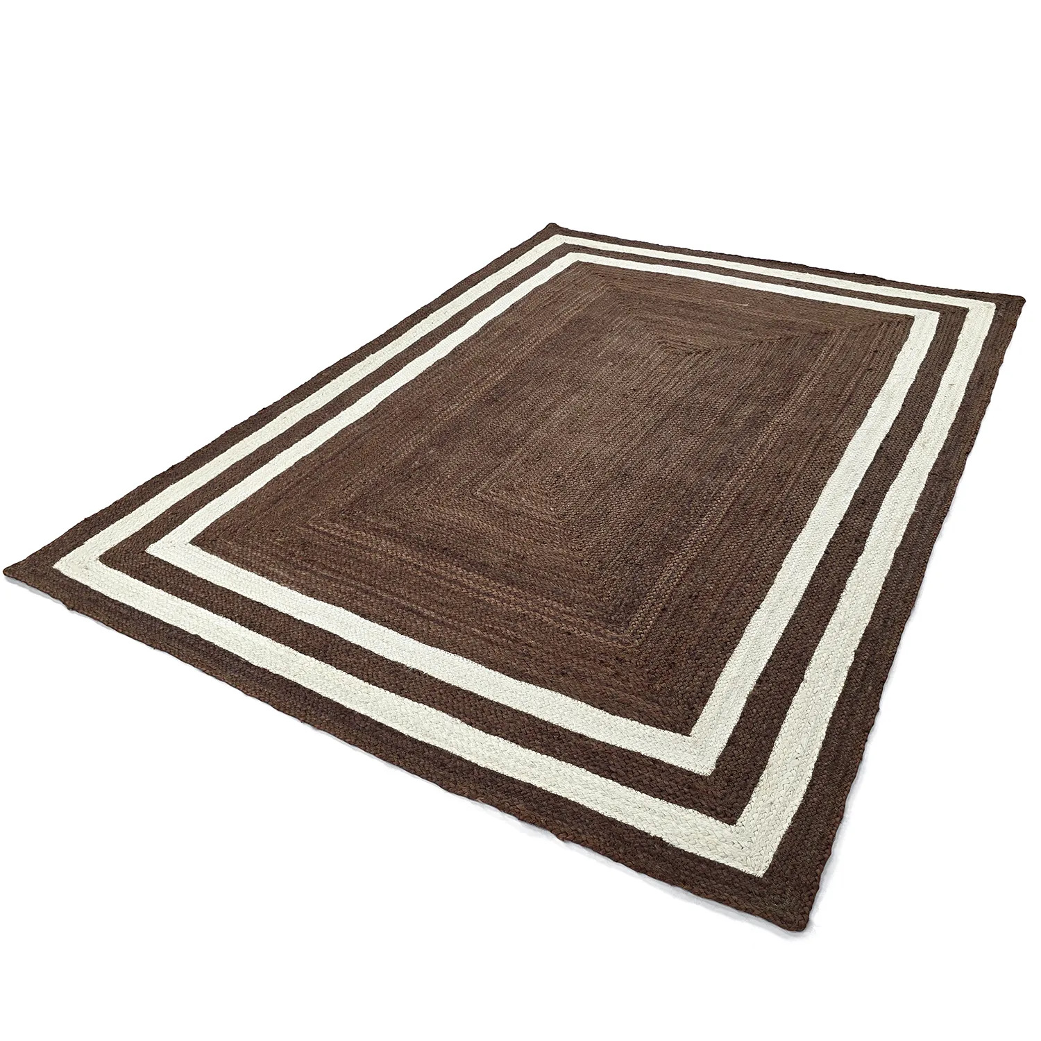 Alfombra de yute - Jessore (marrón/blanco)