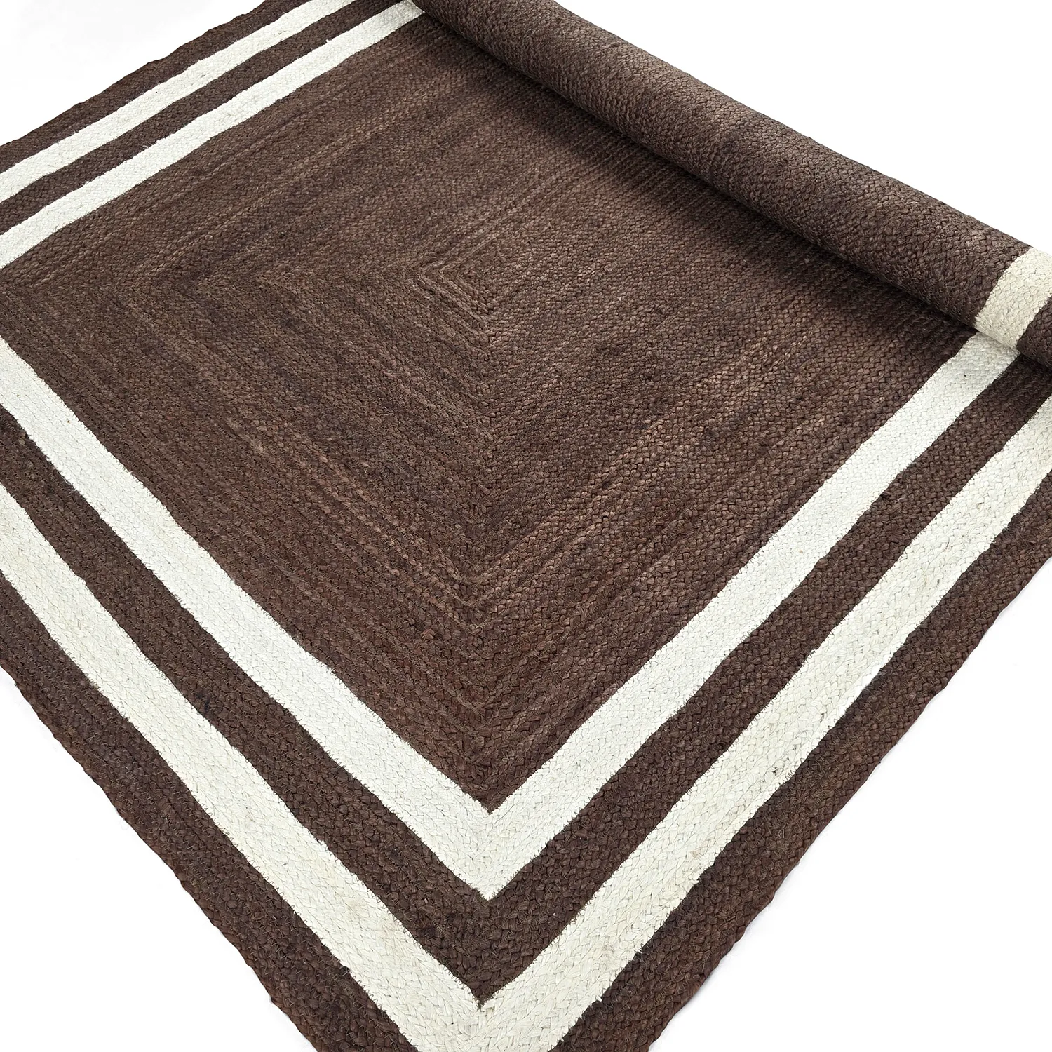 Alfombra de yute - Jessore (marrón/blanco)