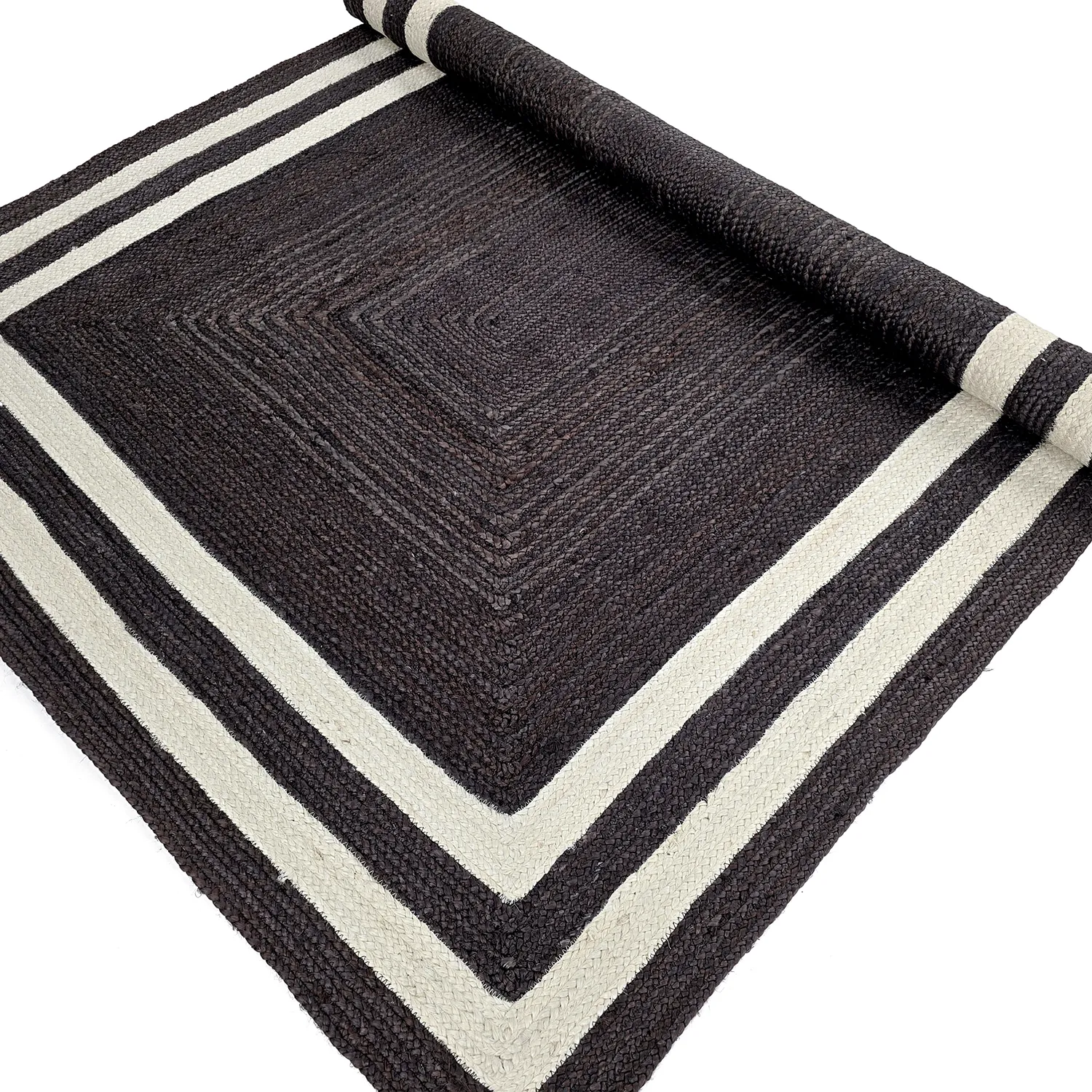 Alfombra de yute - Jessore (taupe oscuro/blanco)