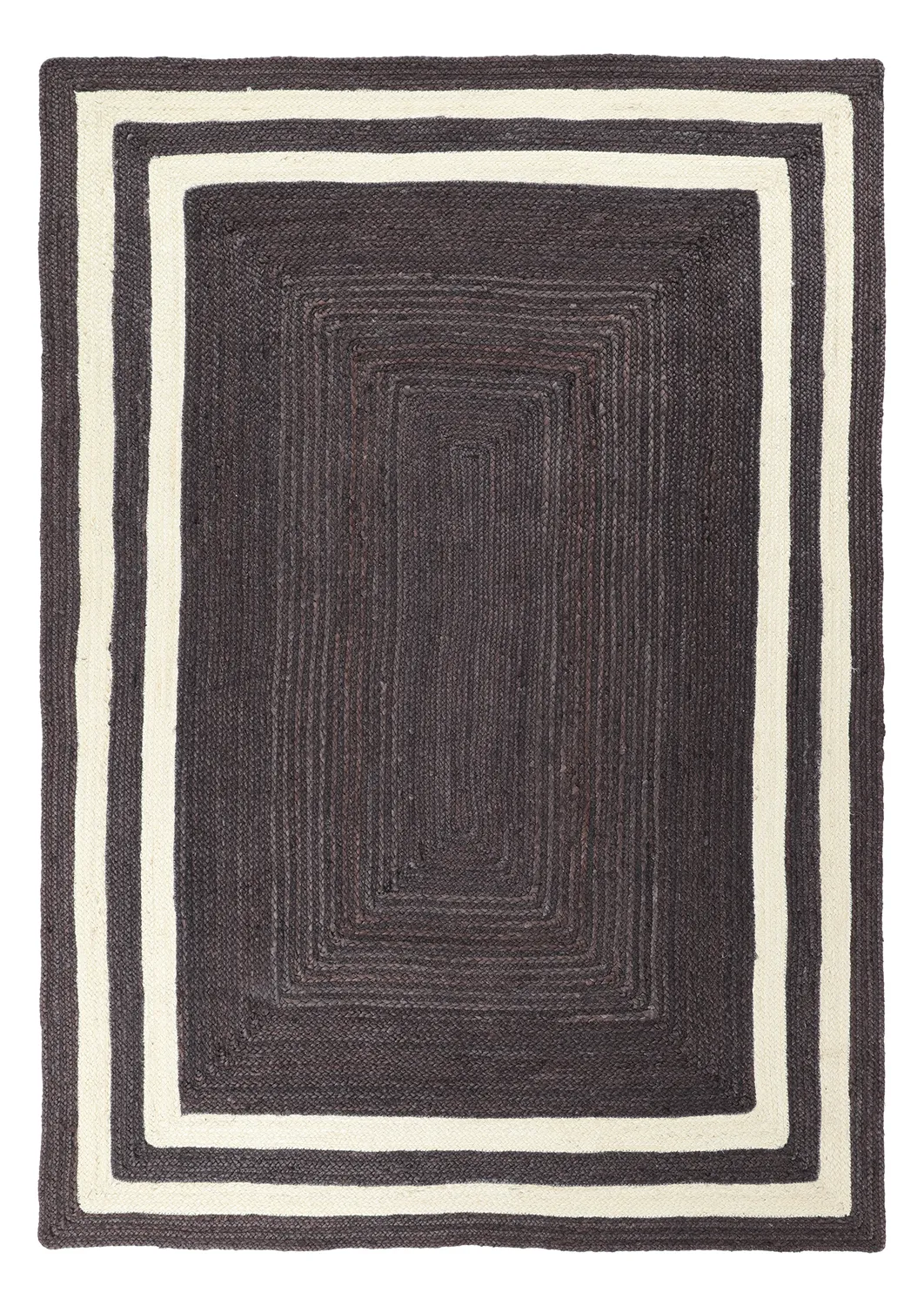 Alfombra de yute - Jessore (taupe oscuro/blanco)