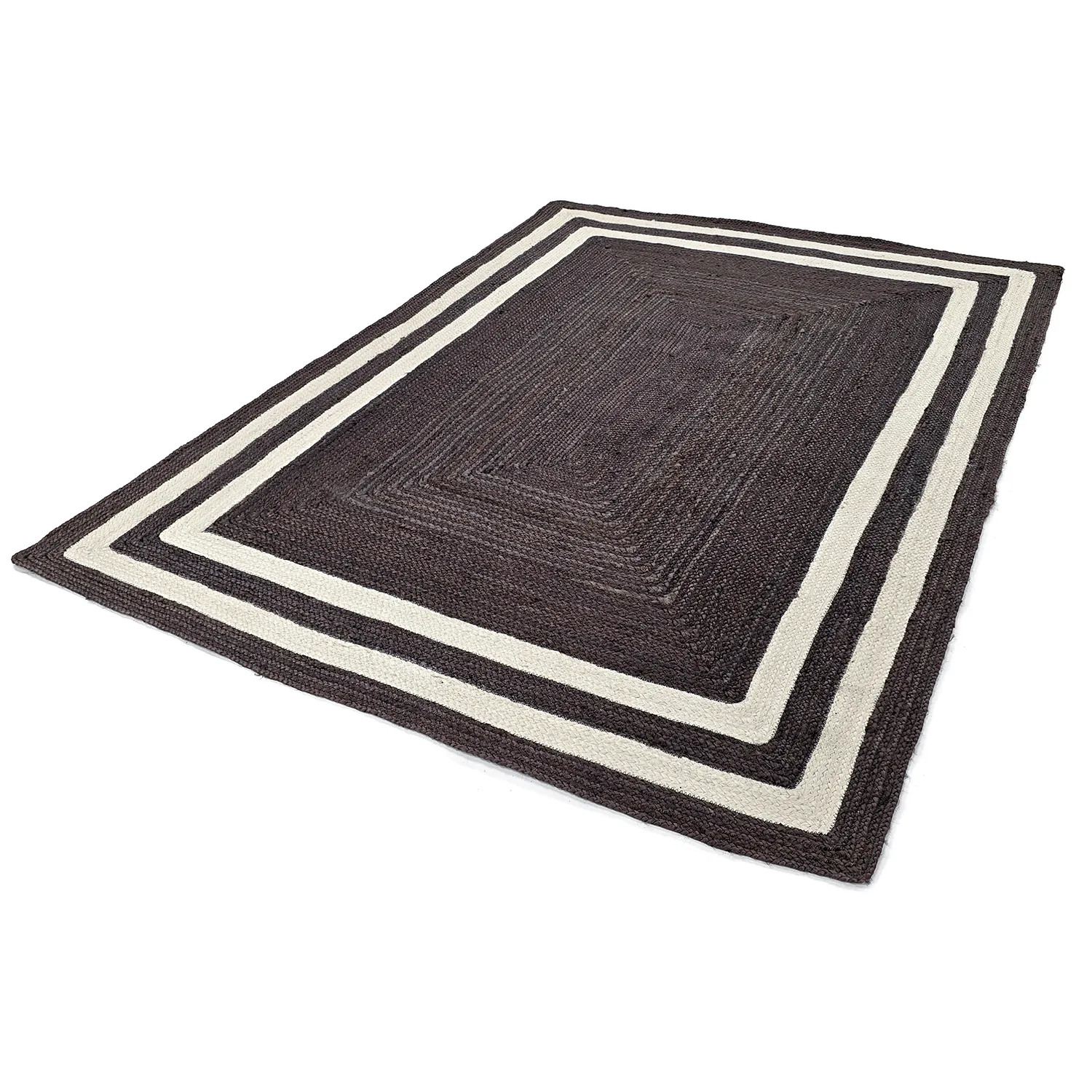 Alfombra de yute - Jessore (taupe oscuro/blanco)