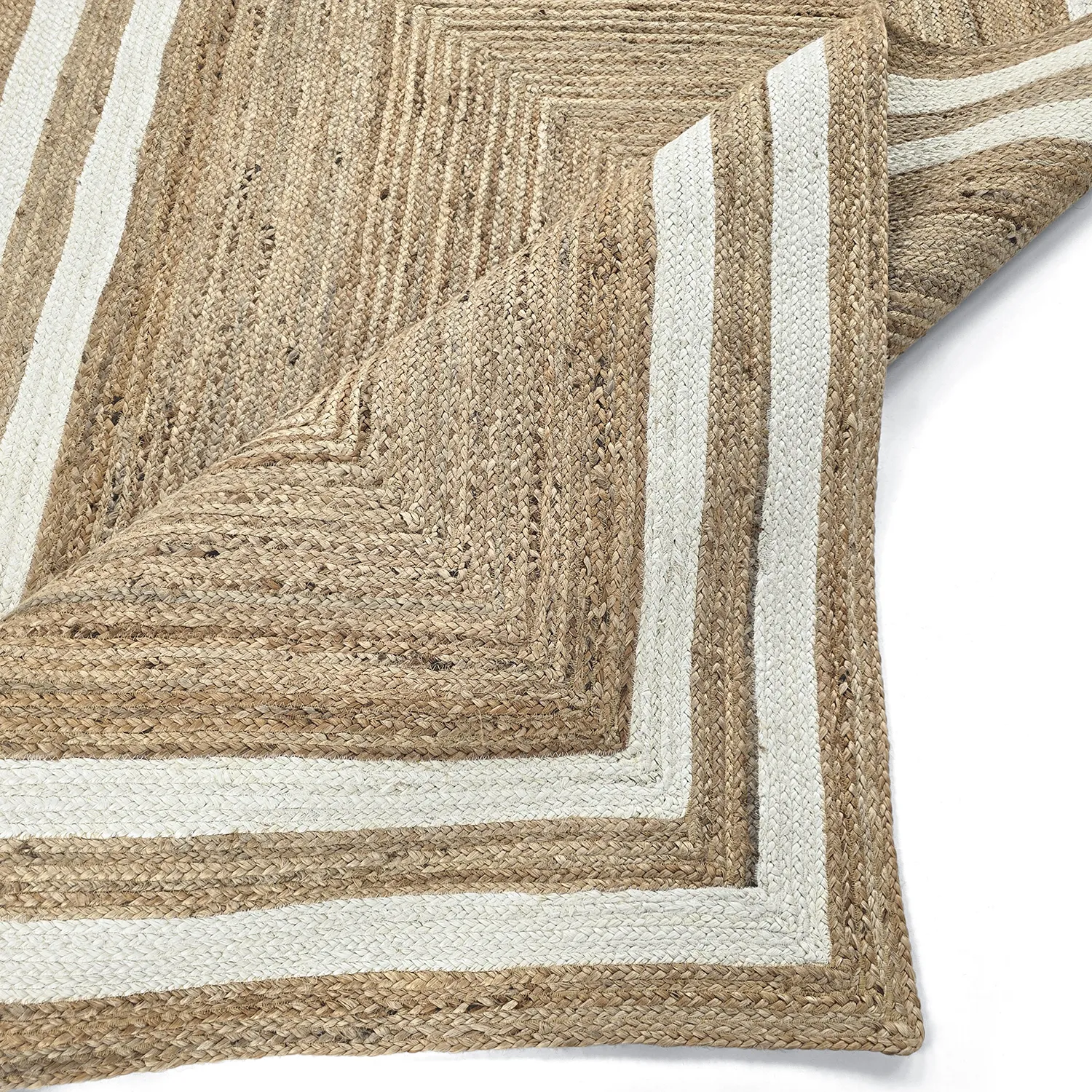 Alfombra de yute - Jessore (naturaleza/blanco)
