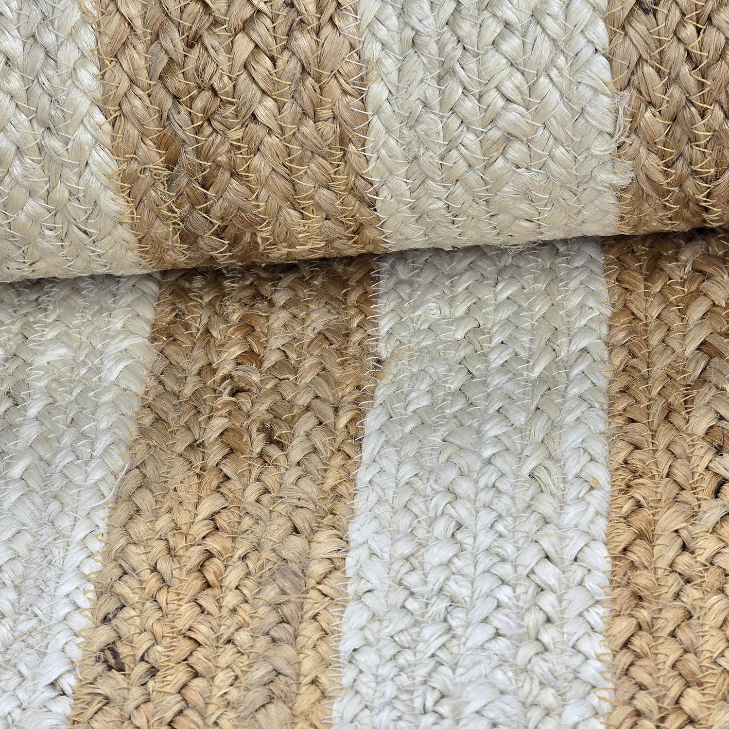 Alfombra de yute - Jessore (naturaleza/blanco)