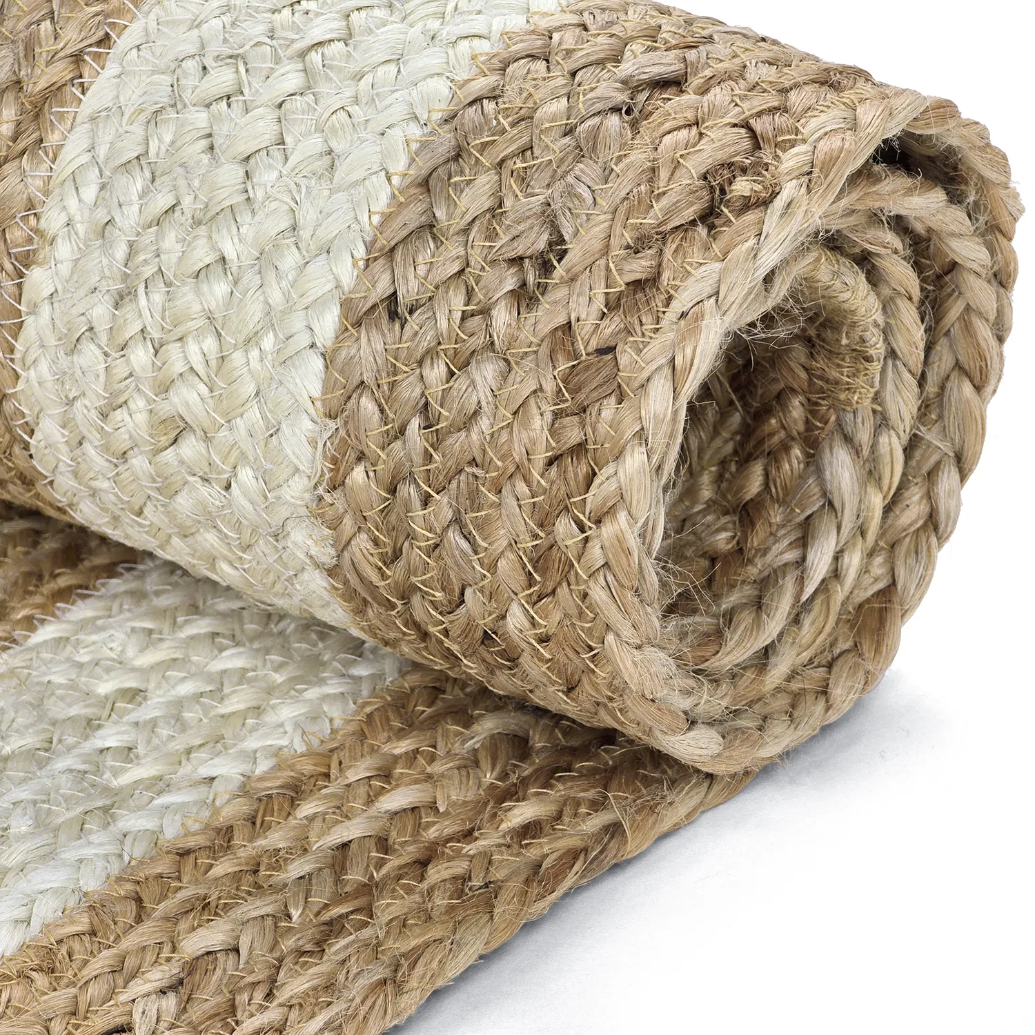 Alfombra de yute - Jessore (naturaleza/blanco)