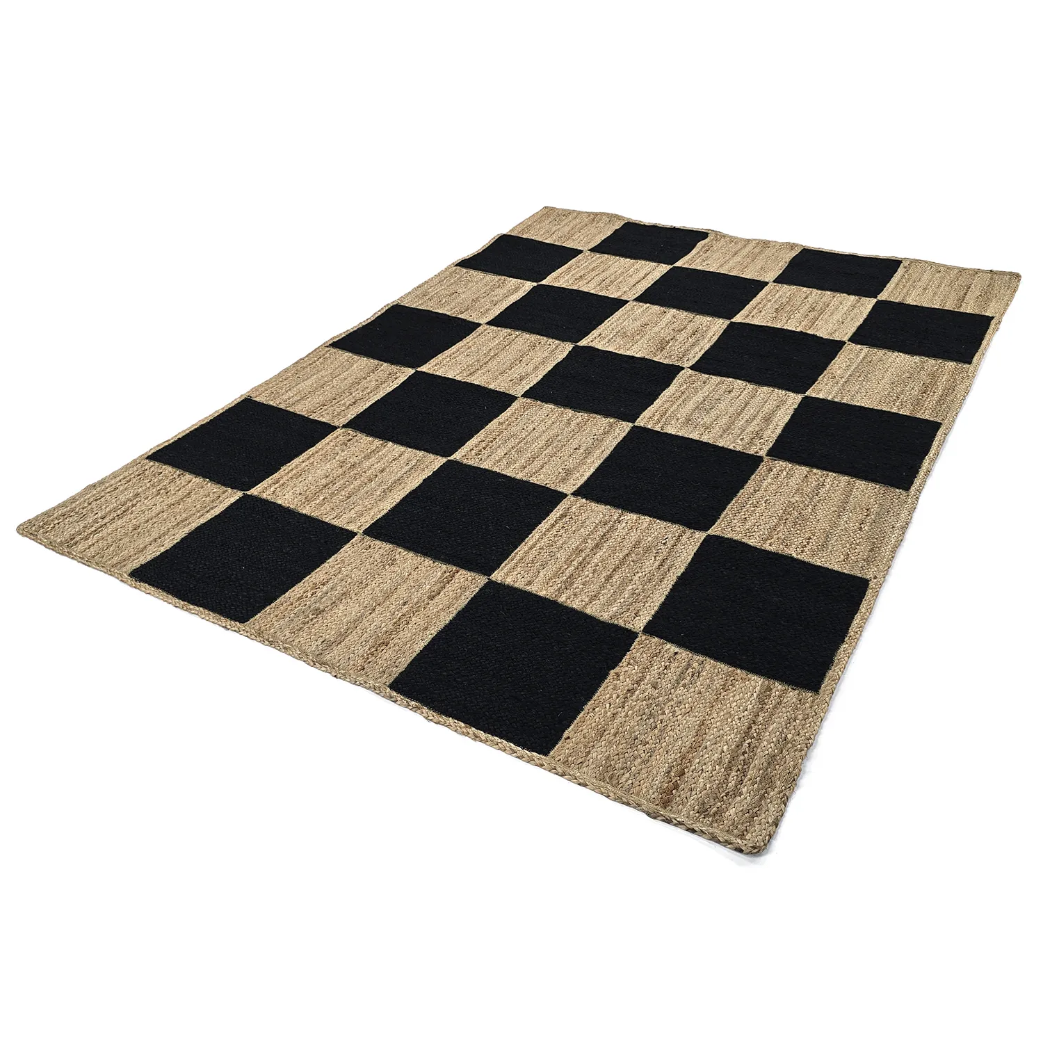 Alfombra de yute - Khulna (natural/negro)