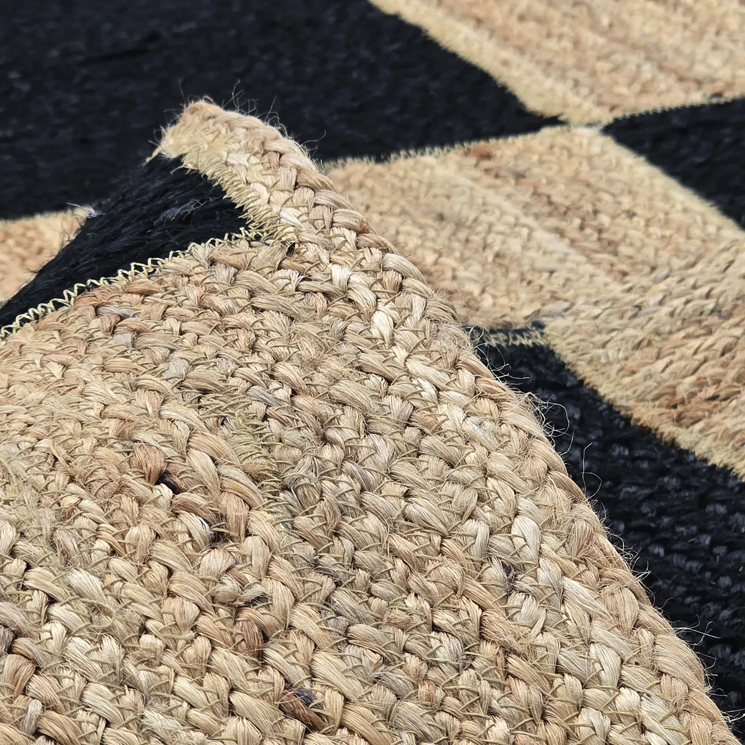 Alfombra de yute - Khulna (natural/negro)